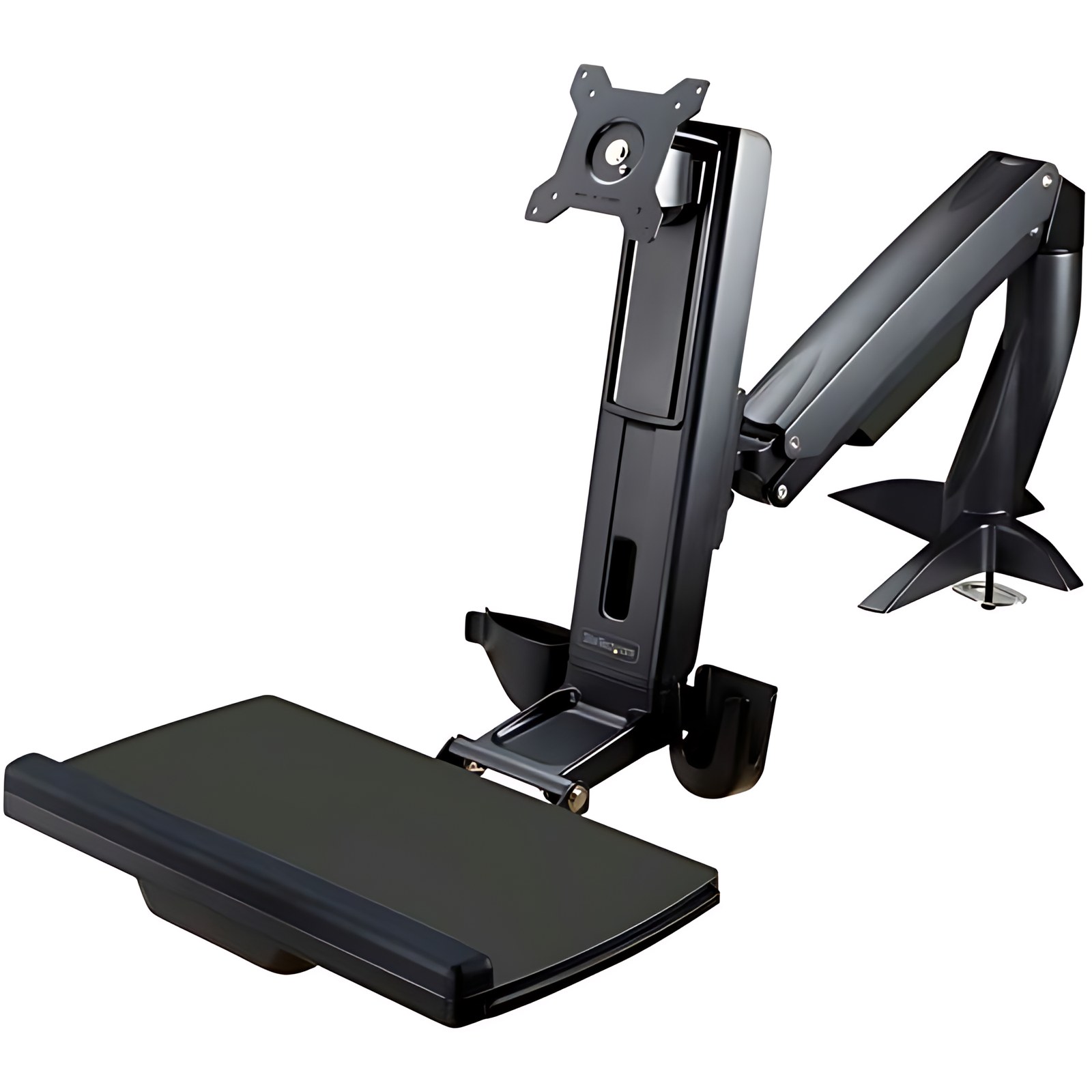 StarTech.com Brazo de Soporte de Pie y Sentado Ajustable VESA para Pantalla de hasta 27 Pulgadas con Soporte para Teclado y Mouse - Altura ajustable - 1 Pantalla(s) admitidas - 86.4cm (34"") para pant