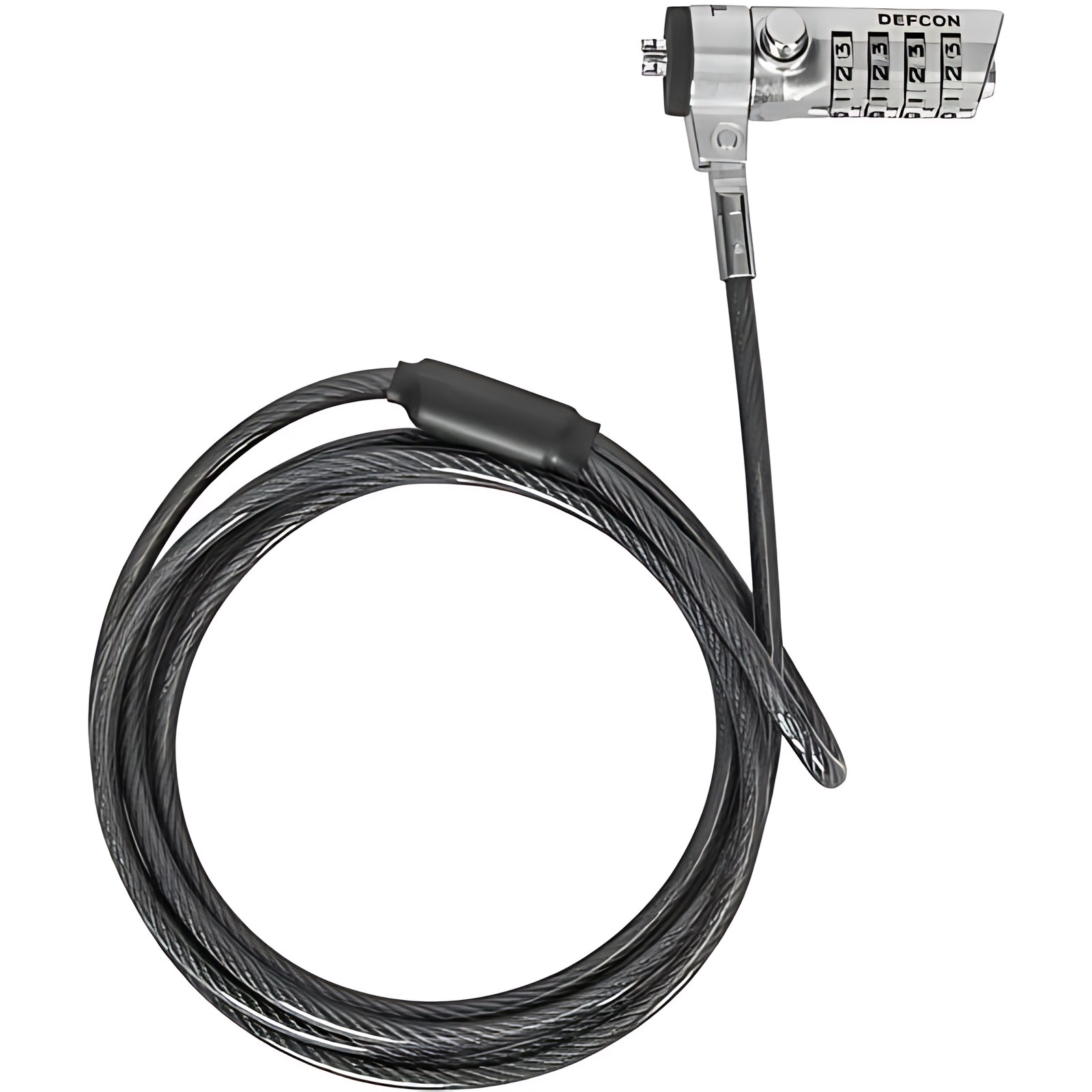 CANDADO DE SEGURIDAD 1.5 METROS 4.4MM CON COMBINACION ACERO NEGRO