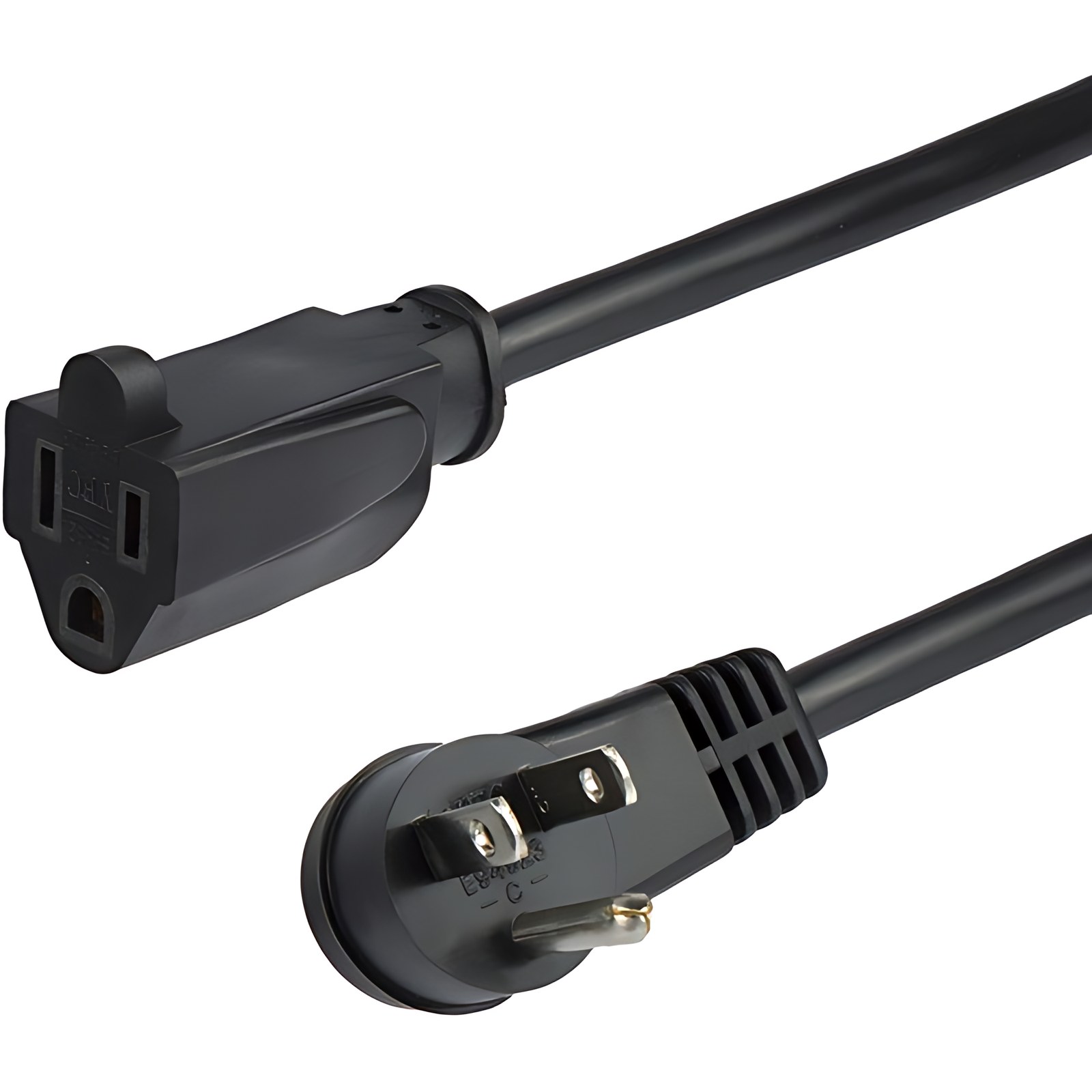 StarTech.com Cable de 0.9m de Extensión de Alimentación, Acodado en Ángulo Recto NEMA 5-15P a NEMA 5-15R, 13A 125V, 16AWG, UL - Para Computador, Televisión, Lámpara, Servidor, Impresora - NEMA 5-15R /