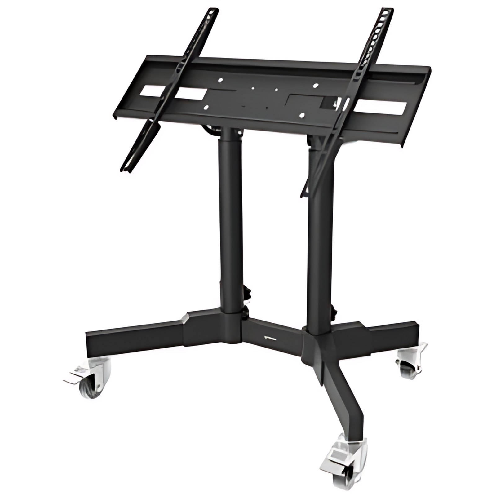 Soporte Compacto Tipo Carro Para Pantallas De 23″ A 70″ Con Inclinación De 45°, Soporta Una Pantalla De 23″ A 70″ Hasta 40 Kg (88 Lbs.), Inclinación De +45°, Su Altura Baja Lo Hace Ideal Para Escenarios Y Notas Del Presentador, Color Negro. – 40kg Capacidad De Carga – 4 Ruedas – Acero Con Recubrimiento De Polvo, Poliuretano – 644.9mm Ancho X 439.9mm Profundidad X 1080mm Altura – Negro – 58.4cm (23″) A 177.8cm (70″) Screen Supported