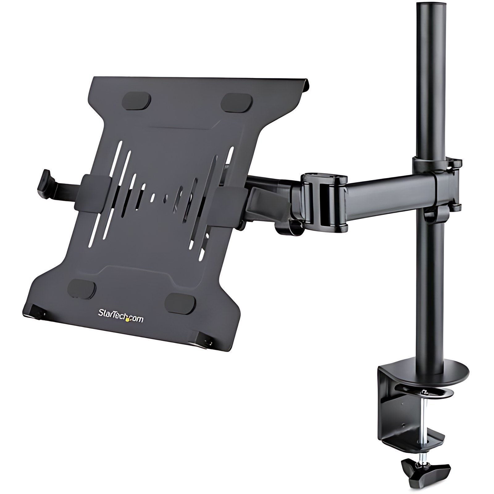 Startech.com Soporte De Montaje Para Laptop – Vesa De Monitor De 34″ (8kg) O Bandeja Ajustable Para Laptop (4.5kg) – Grommet/Mordaza – Altura Ajustable – 1 Pantalla(s) Admitidas – 33cm A 86.4cm (34″) Para Pantalla Plana – 8kg Capacidad De Carga – 75 X 75, 100 X 100 – Compatible Con Montura Vesa – Acero, Plástico – 1