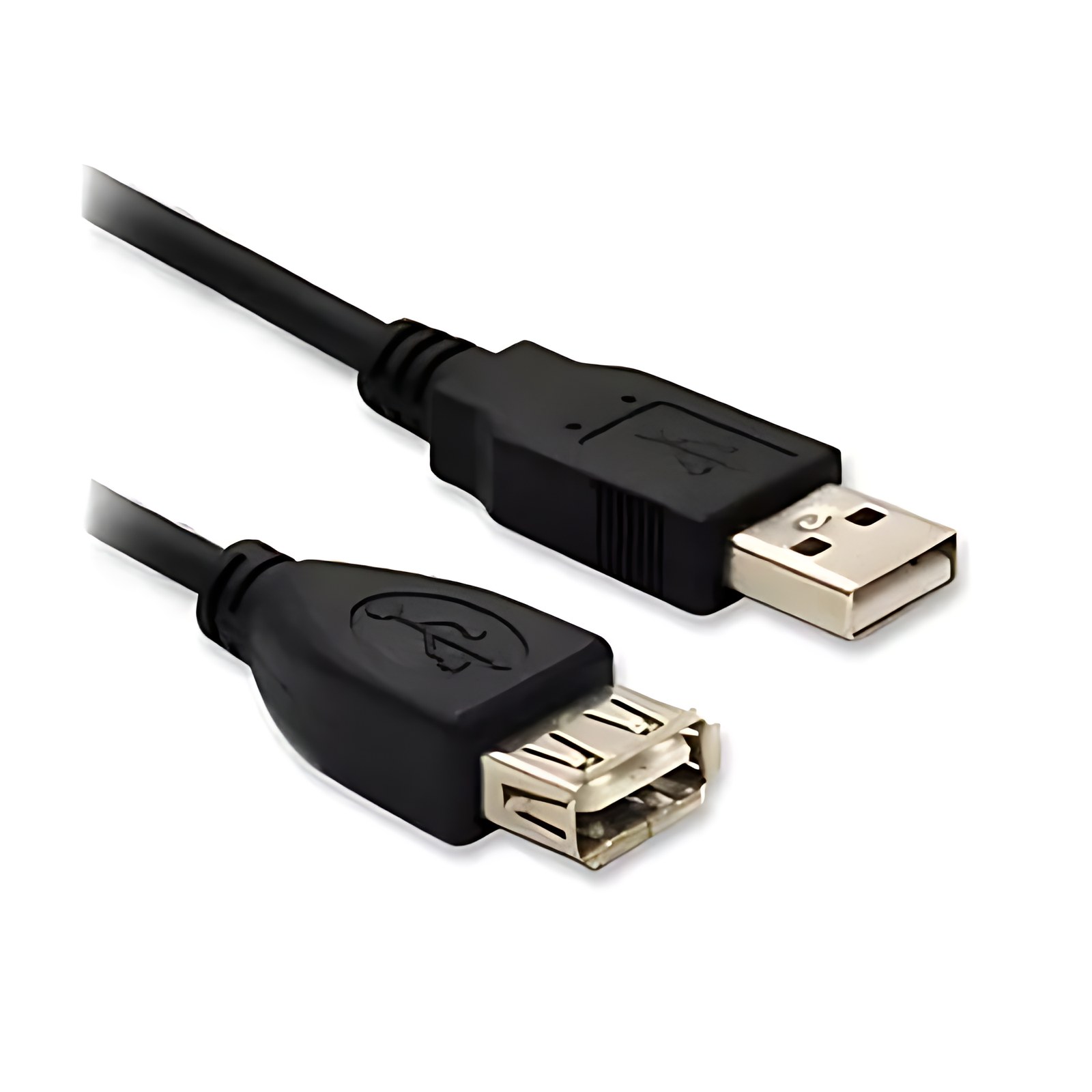 BROBOTIX CABLE USB V2.0 EXTENSION 1.80 METROS COLOR NEGRO - Cable Impresora Notebook Laptop Escritorio Hub - 1 Conector USB Tipo A Macho a 1 Conector USB Tipo A Hembra - Versión 2.0