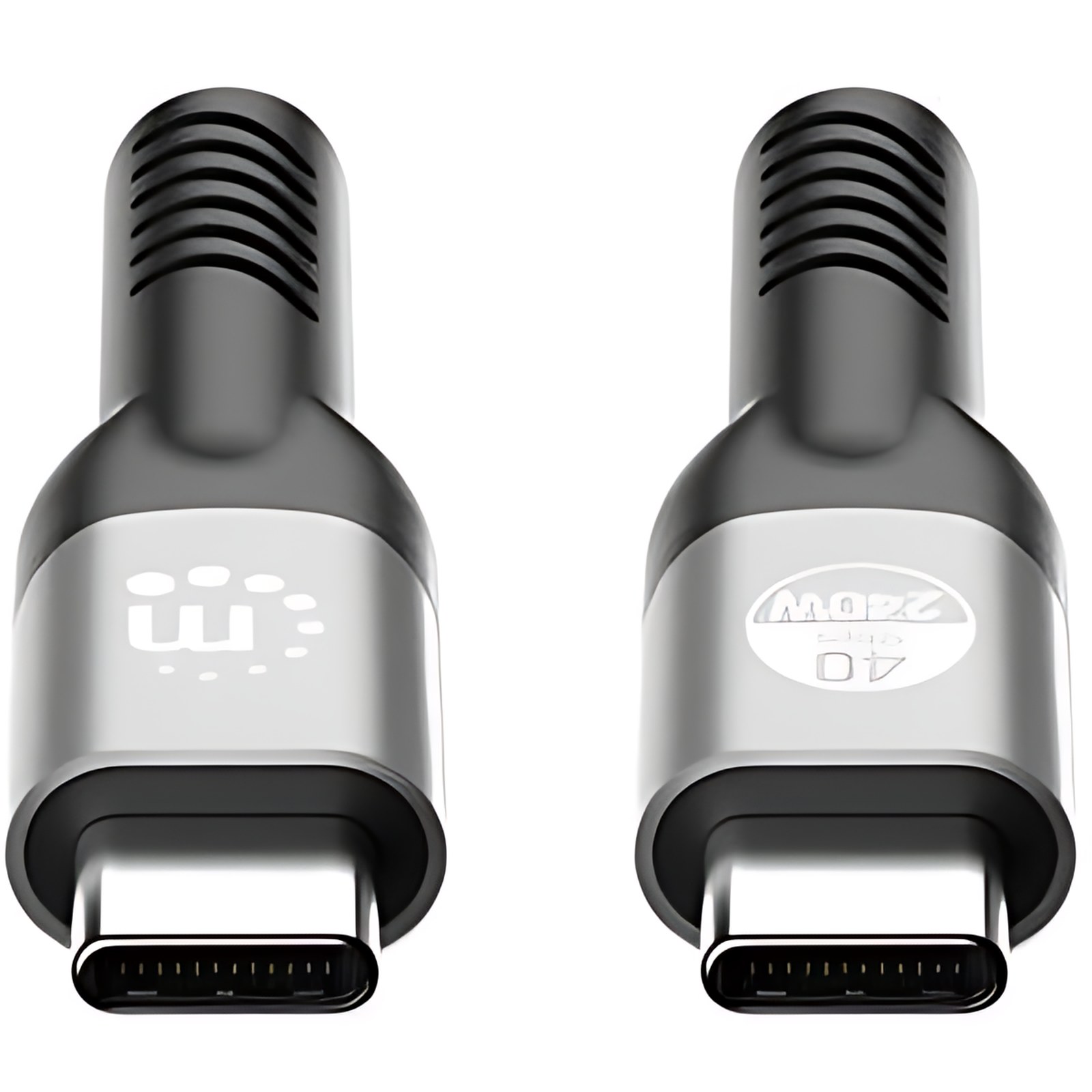 Manhattan 2m Usb-C Cable De Transferencia De Datos – Cable For Cargador, Portátil, Macbook Pro, Laptop Para Videojuegos, Cargador De Pared, Cargador Portátil, Base De Conexión, Dispositivo Usb, Monitor, Tableta, Teléfono, … – 40gbit/S – Admite Hasta7680 X 4320 – Moldeado – Apantallado – Oro Contacto Chapado – 22/29 Awg – Negro