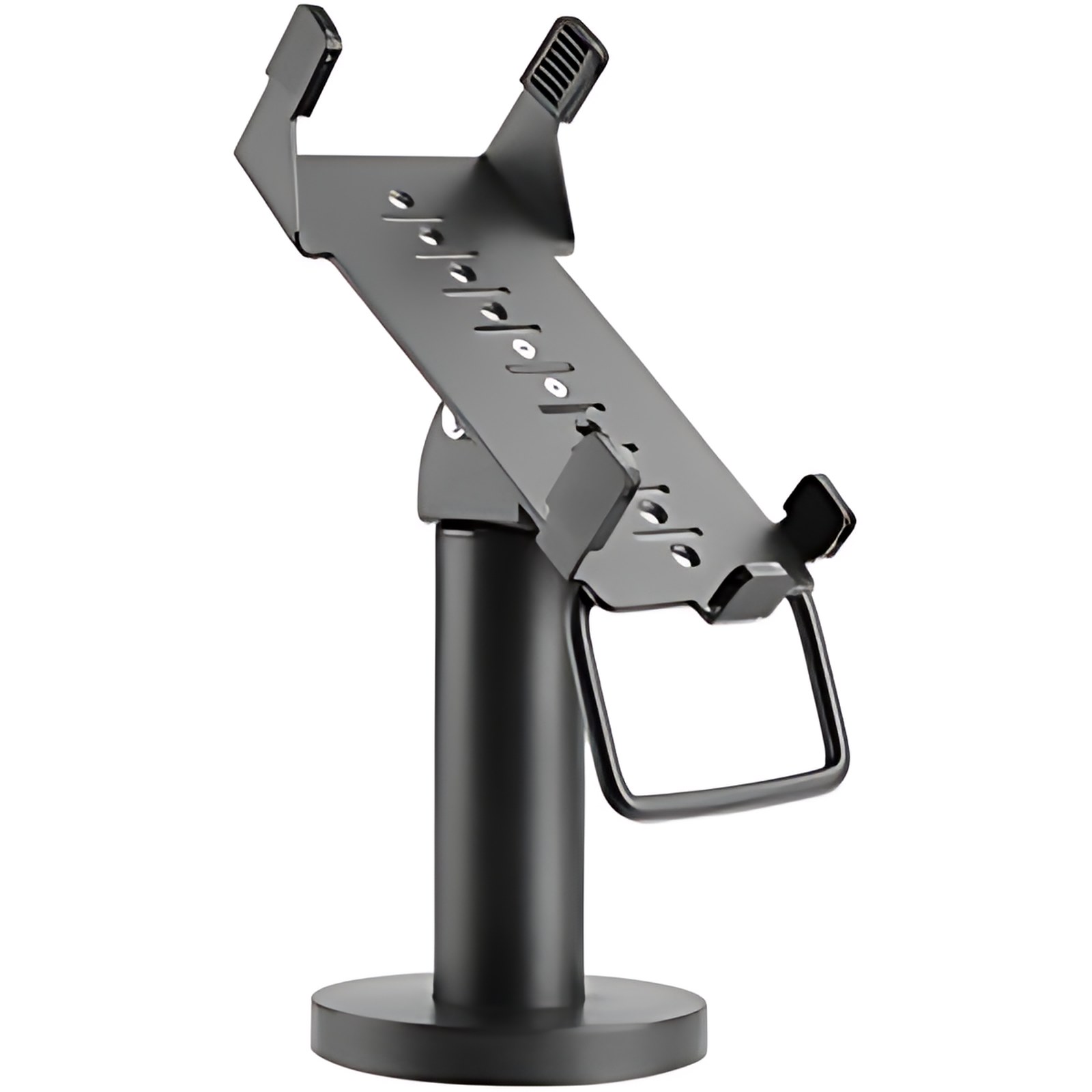 Soporte Terminal Punto De Venta Verifone V – Encimera, Independiente – Aluminio, Acero, Plástico – Negro – Para Terminal Punto De Venta, Lector De Tarjetas – Rotación De 360°, Seguro, Antirrobo, Inclinable, Manejar, Duradero, Gestión De Cableado, Almohadilla Antideslizamiento, Antideslizante, Resistencia A Arañazos, Ventilado/A, …