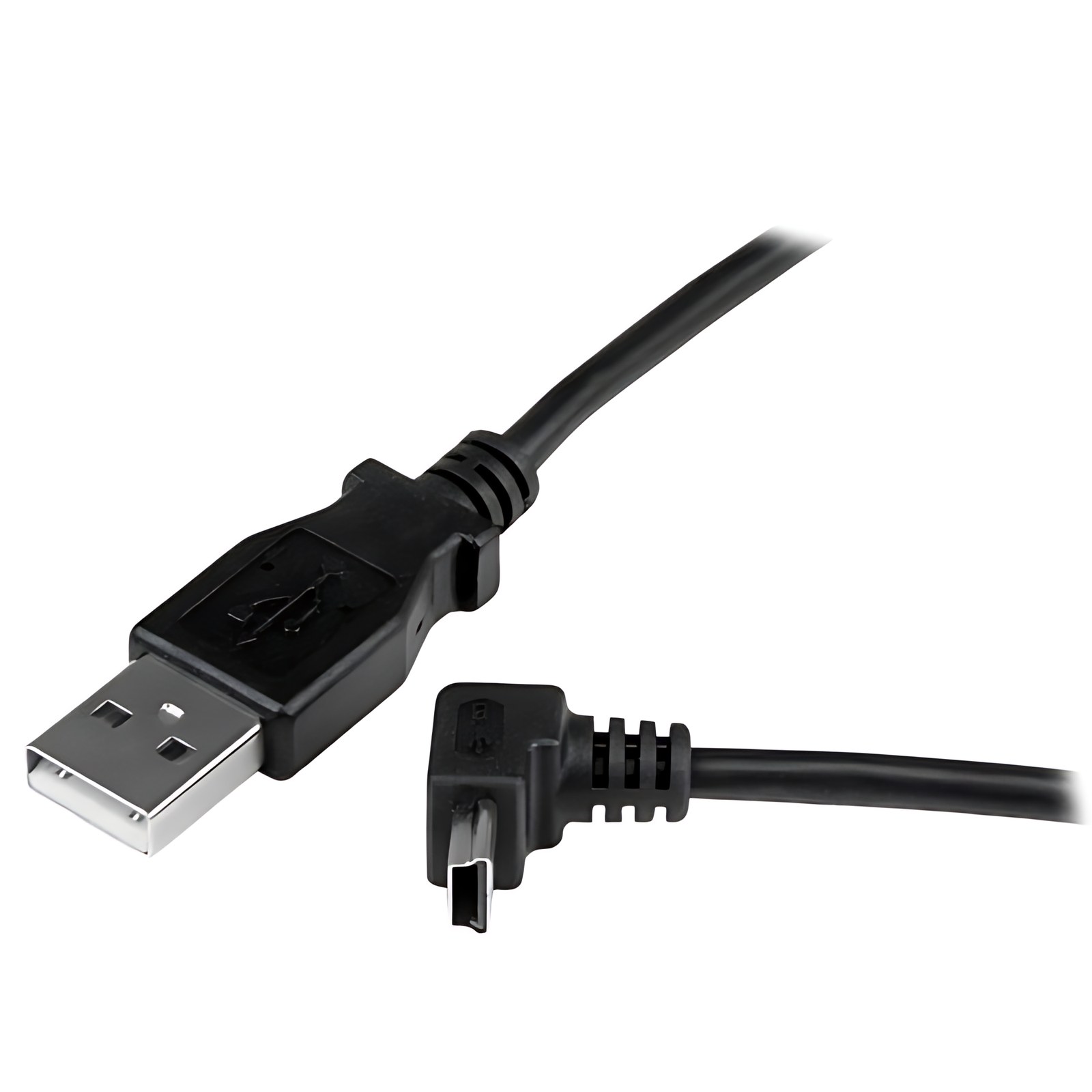 Startech.com Cable Adaptador 1m Usb A Macho A Mini Usb B Macho Acodado En ángulo Hacia Arriba – Cable For Cámara Digital, Disco Duro, Smartphone, Receptor Gps, Computador, Mac – 480mbit/S – Apantallado – 28 Awg – Negro