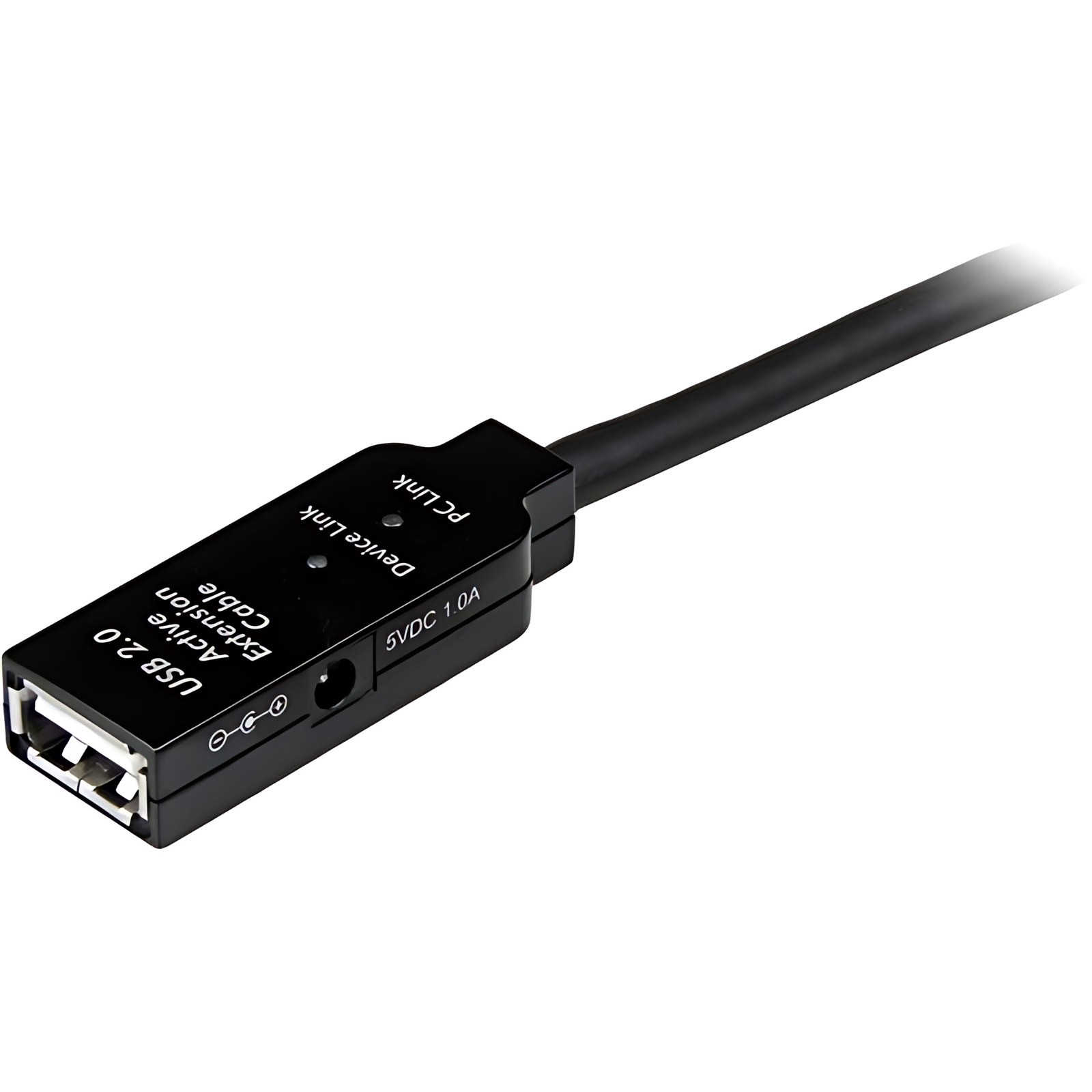 Startech.com Cable Usb 2.0 De Extensión Alargador Activo De 5 Metros – Macho A Hembra – Cable For Adaptador De Alimentación, Enchufe De Pared – Cable De Extensión – Apantallado – Níquel Conector Chapado – 24 Awg – Negro