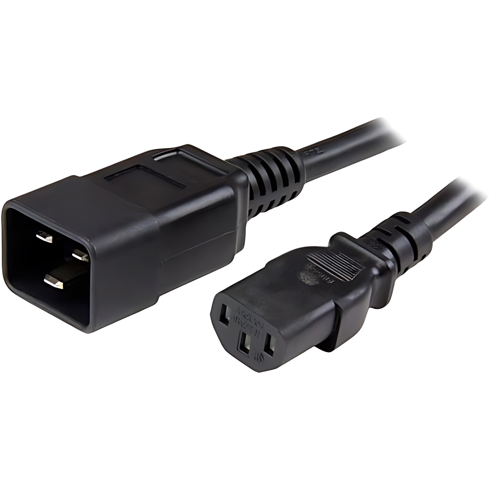 StarTech.com Cable de 1m de Extensión, Cable Alargador IEC 320 C13 a IEC 320 C20 Negro, 15A 125V, 14AWG, Cable de Alimentación, UL - Para Computadora de escritorio, Servidor, Unidad de distribución el