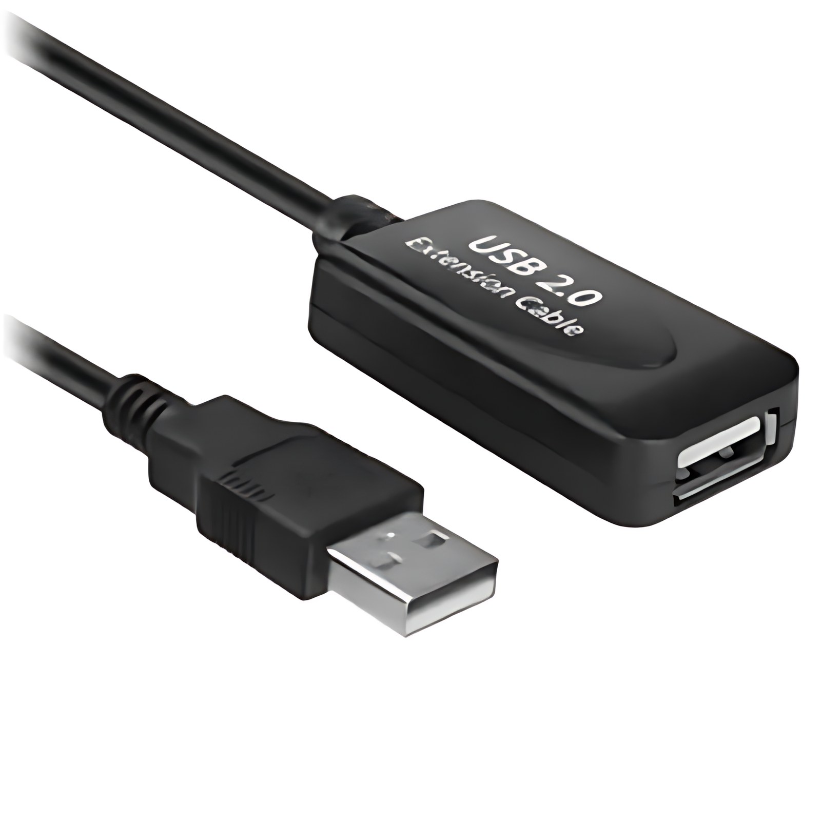 Brobotix Cable Usb V2.0 Extension Activa 15 Metros Color Negro – Cable Impresora Notebook Laptop Escritorio Hub – 1 Conector Usb Tipo A Macho A 1 Conector Usb Tipo A Hembra – Versión 2.0