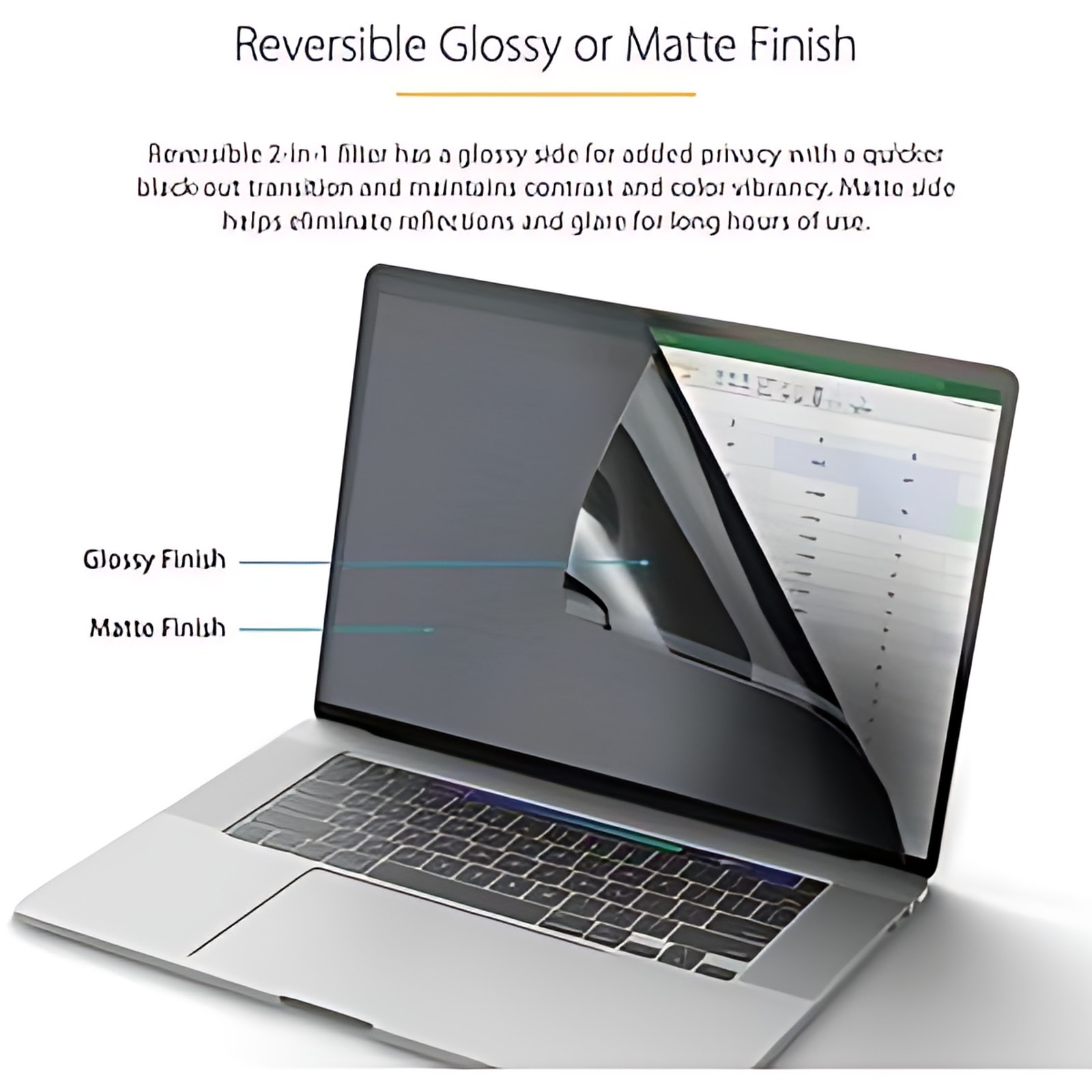 Filtro De Privacidad Para Macbook Pro M1/M2 De 13.3in – Protector – Anti Luz Azul – Antibrillo – ángulo De Visión De +/- 30° – De Voltear Hacia Arriba