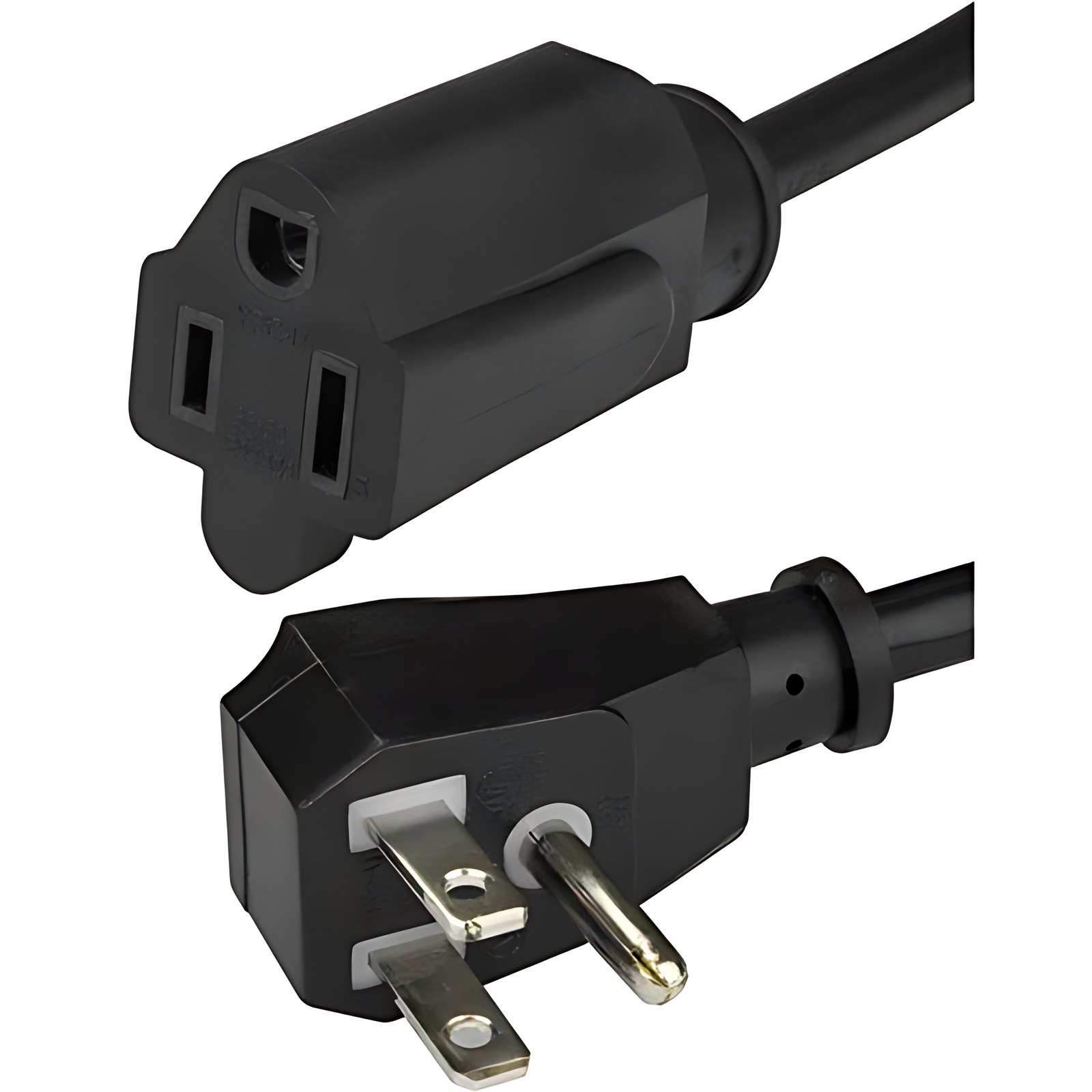 Startech.com Cable De 0.45m De Extensión De Alimentación De Computadora, Plano Nema 5-15p A Nema 5-15r, Extensión De Toma, Ul – Para Computadora De Escritorio, Impresora, Escáner, Servidor – Nema 5-15p / Nema 5-15r – 125 V Ac / 10a – Negro – 1 Solamente