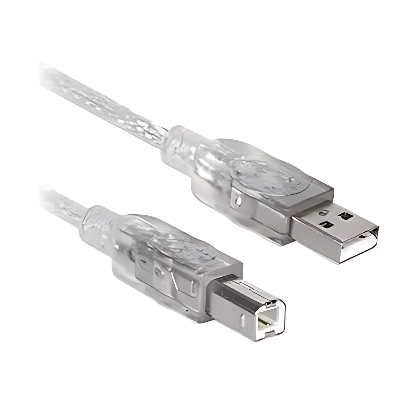 Brobotix Cable Usb V2.0 A-B 4.5 Metros Color Plata – Cable Impresora Notebook Laptop Escritorio Hub – 1 Conector Usb A Macho A 1 Conector Usb Tipo B Macho – Versión 2.0
