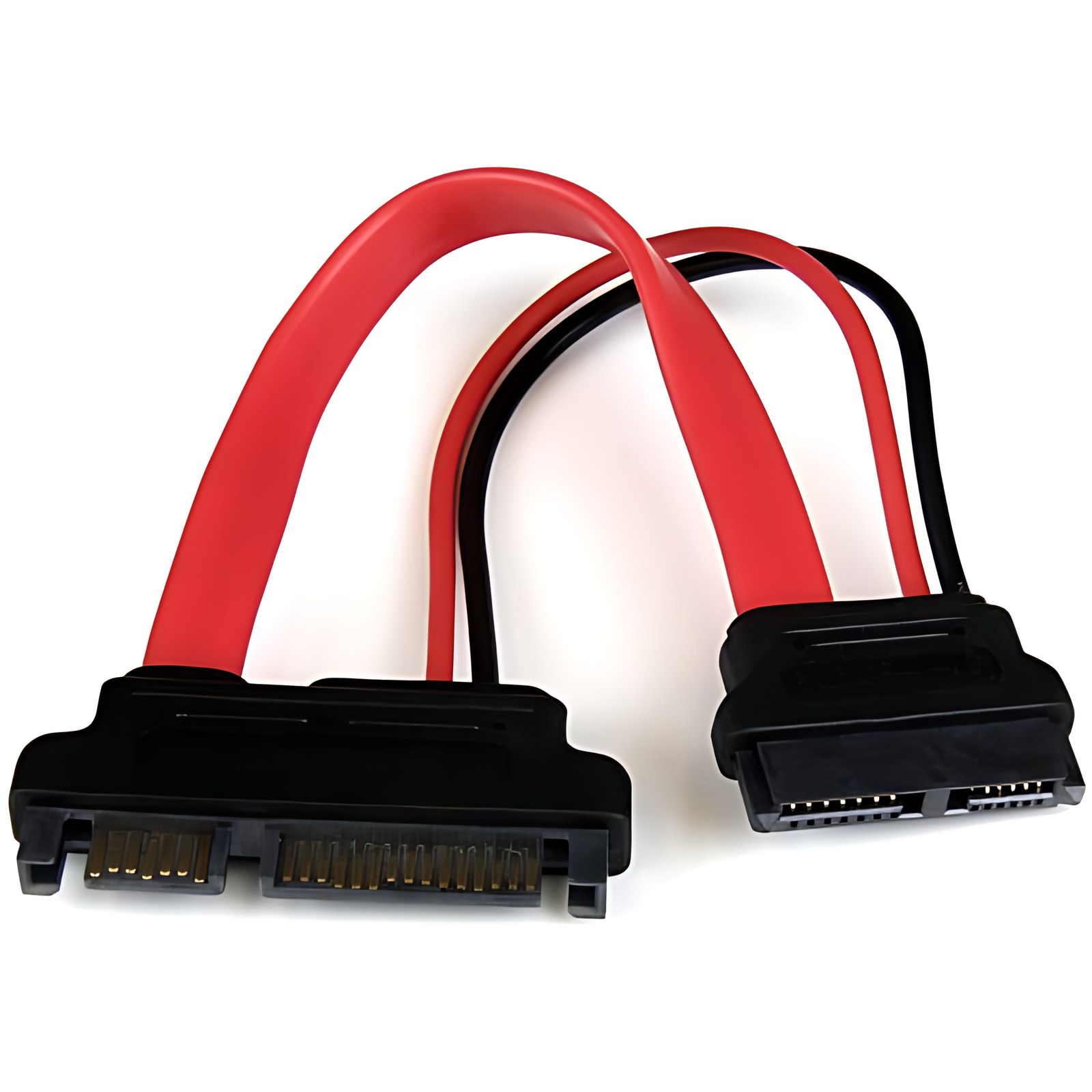 StarTech.com Adaptador Cable SATA 15cm Slimline Línea Delgada a SATA con Alimentación Corriente - Hembra a Macho - Cable for Unidad Óptica, Placa Base - 18 AWG - Rojo
