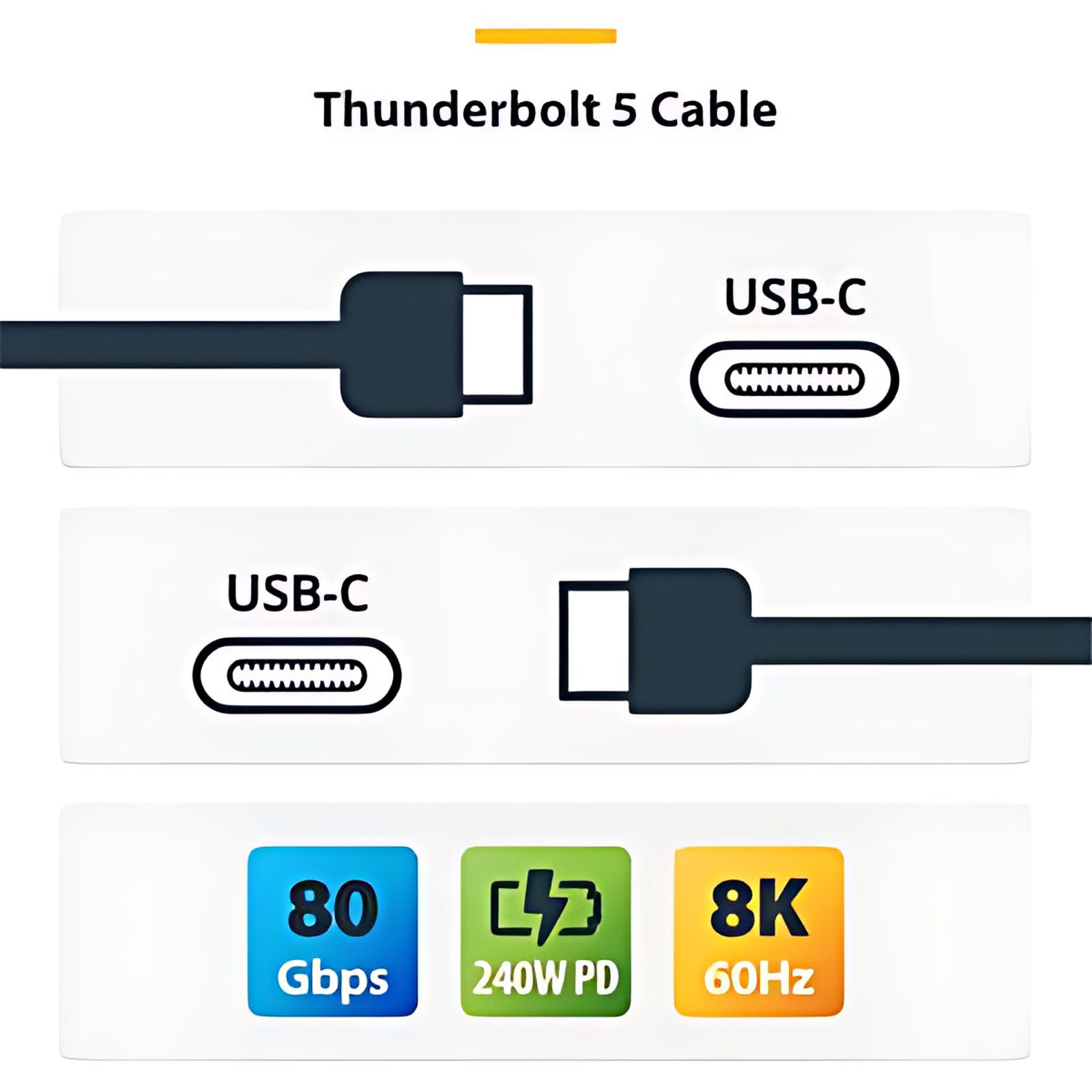 Startech.com Cable Thunderbolt 5 Certificado De 1m – 80gbps/120gbps – 8k60hz – Pd 240w – Cable Thunderbolt Certificado – Blanco – Cable For Portátil, Macbook Pro, Monitor, Gpu Externa, Pantalla – 120gbit/S – Admite Hasta7680 X 4320 – Apantallado – Níquel Conector Chapado – Sin Halógeno – Blanco