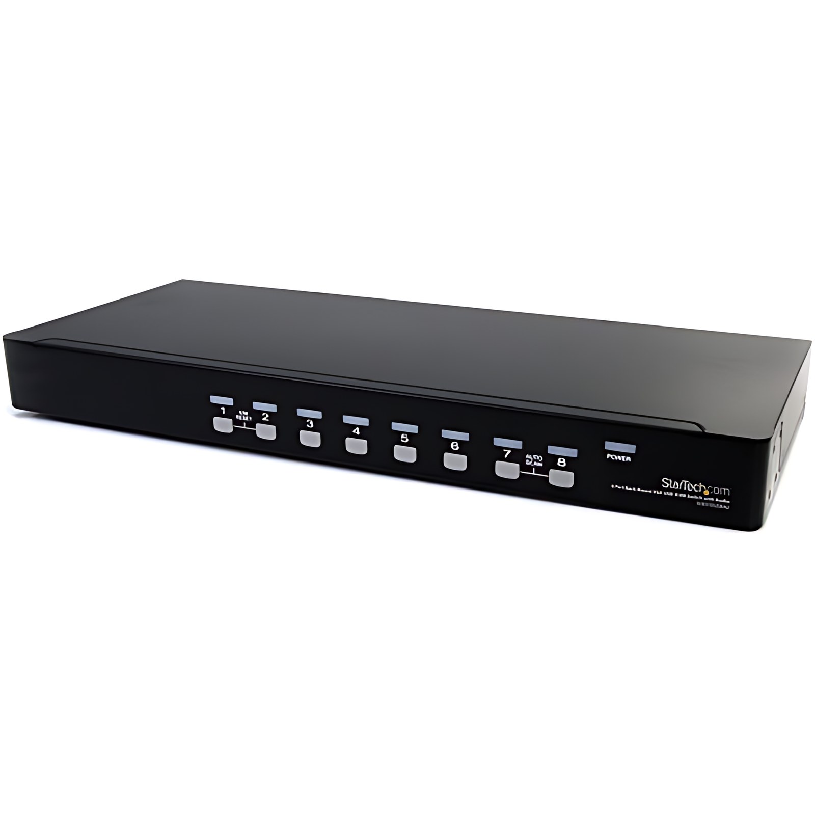 StarTech.com Conmutador Switch KVM 8 Puertos de Video VGA HD15 USB 2.0 USB A y Audio - 1U Rack Estante - 8 Computador(es) - 1920 x 1440 - 2 x USB - 9 x VGA - 1U - Montable en bastidor, De Escritorio