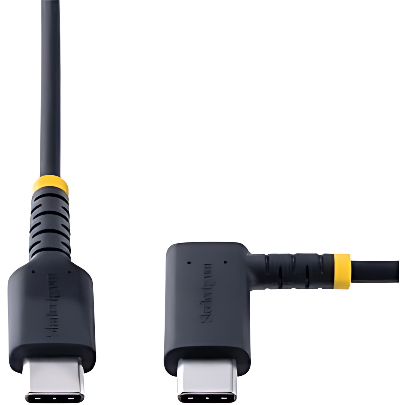 Startech.com Cable 1m Usb C Acodado En ángulo Recto – Pd 60w – 3a – Cable Usb-C De Carga Rápida – De Alta Resistencia – Usb 2.0 Tipo C – Cable For Dispositivo Periférico, Ipad Pro, Ipad Mini, Smartphone, Dock, Cargador, Cargador De Automóvil – 480mbit/S – Apantallado – Oro, Níquel Conector Chapado – 22/32 Awg – Negro