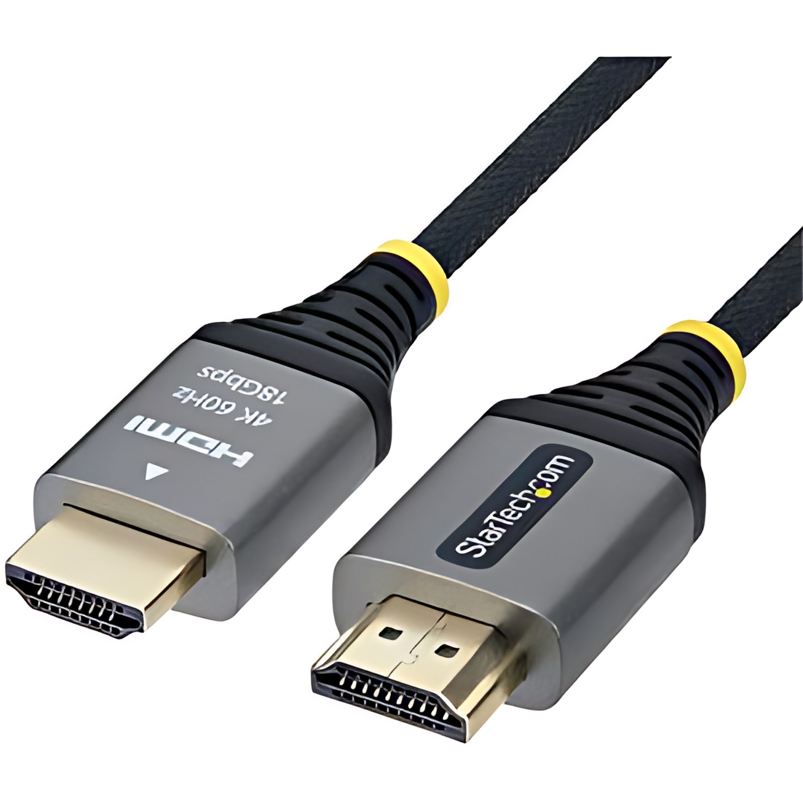 Startech.com Cable Hdmi 2.0 Certificado Premium De Alta Velocidad De 50cm – Ultraflexible – Trenzado – 4k 60hz/1440p 144hz – Cable For Dispositivo De Audio/Vídeo, Workstation, Pantalla, Bastidor, Mosaico, Receptor A/V, Barra De Sonido – 18gbit/S – Admite Hasta2560 X 1440, 3840 X 2160, 1920 X 1080, 5120 X 2880 – Apantallado – Oro Conector Chapado – Negro, Plata