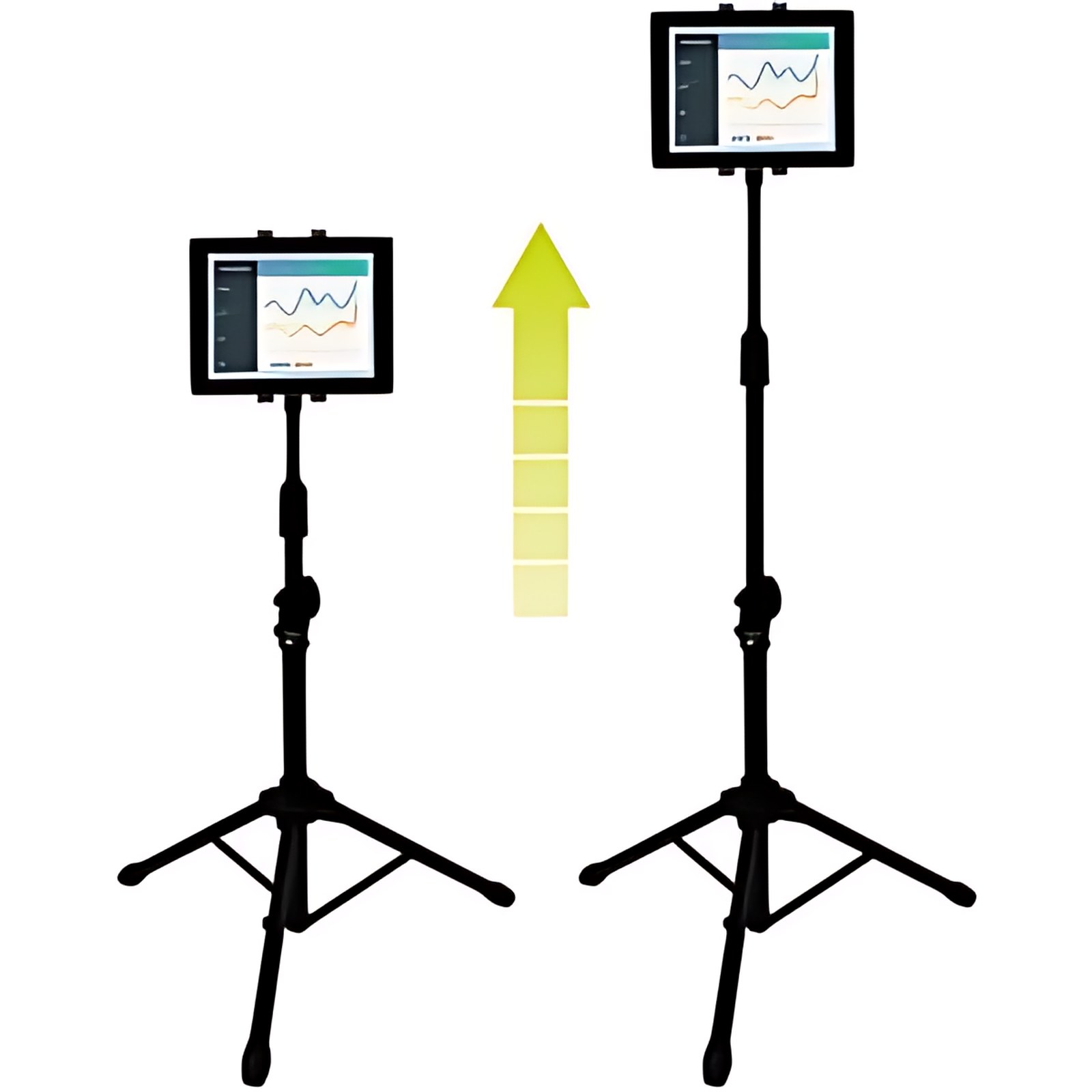 Startech.com Trípode Ajustable De Piso Para Tablets – Soporte Portátil Con Maletín De Transporte – Hasta 27.9cm (11″) Para Pantalla Plana – 1kg Capacidad De Carga – 157.5cm Altura X 61cm Ancho – Soporte Para Piso, Pórtatil, De Escritorio – Acero – 1 Solamente