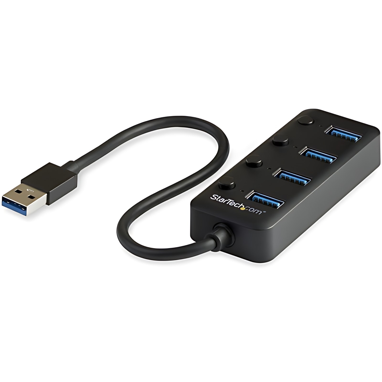 StarTech.com Hub USB 3.0 de 4 Puertos - 5Gbps - USB de 4 Puertos USB-A con Interruptores Individuales de Encendido/Apagado - Soporte UASP - 4 Total USB Port(s) - 4 USB 3.0 Port(s) - Linux, PC