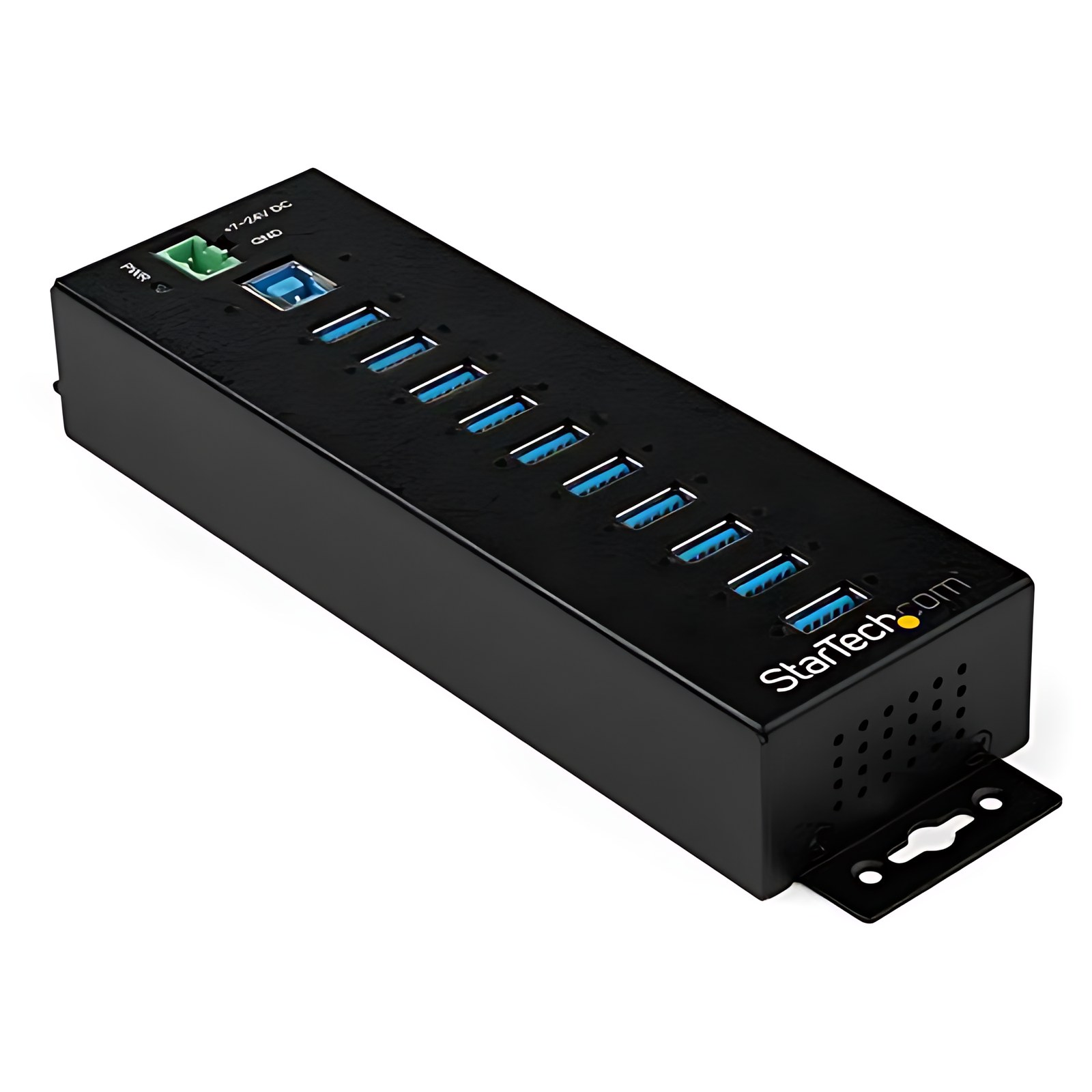 StarTech.com Concentrador Industrial USB 3.0 de 10 Puertos - 5Gbps - Adaptador de Alimentación - Protección de Descargas 350W & ESD - Soporte UASP - 10 Total USB Port(s) - 10 Puerto(s) USB 3.1 - PC