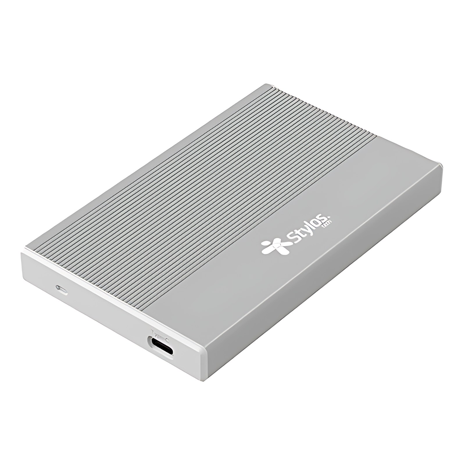 ENCLOSURE STYLOS 2.5"" PARA SSD / HDD / INTERFAZ TIPO C/ ALUMINIO / PLATA