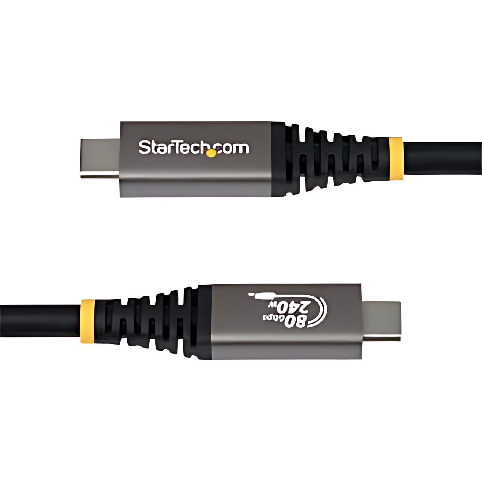 Startech.com Cable Usb4 50cm – Cable Usb-C Certificado Usb-If – 80gbps – 240w – 8k120/4k240 – Dp 2.1 – Compatible Con Thunderbolt – Negro – Cable For Portátil, Dispositivo Usb, Base De Conexión, Cargador De Pared, Macbook, Macbook Pro, Pantalla, Dock, Monitor, Workstation – 80gbit/S – Admite Hasta7680 X 4320 – Apantallado – Níquel Conector Chapado – Negro