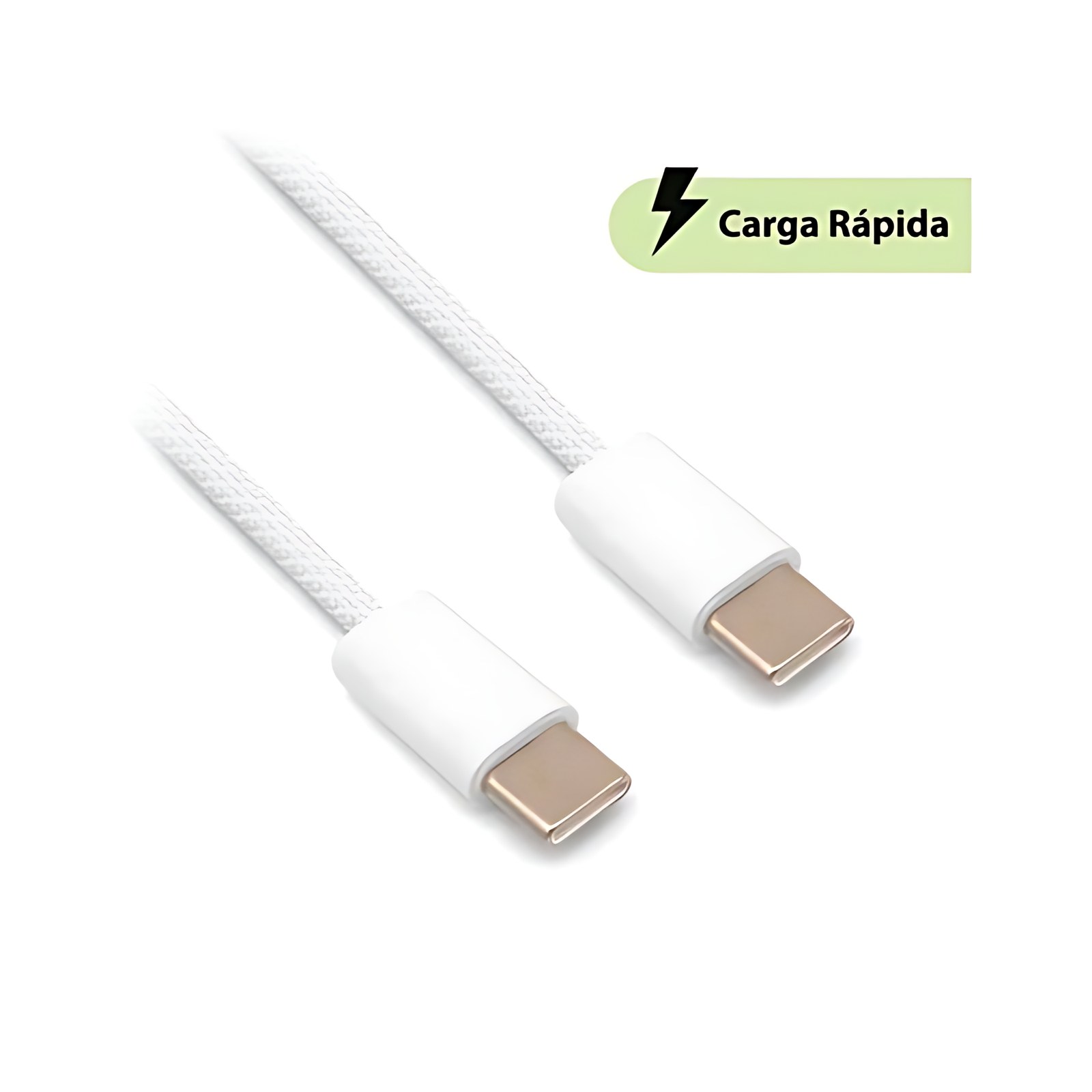 Brobotix Cable De Carga Rápida Tipo “c” A Tipo ?c?, De 1 Metro, Puntas De Acero Reforzado, Forro Tejido, Color Gris.