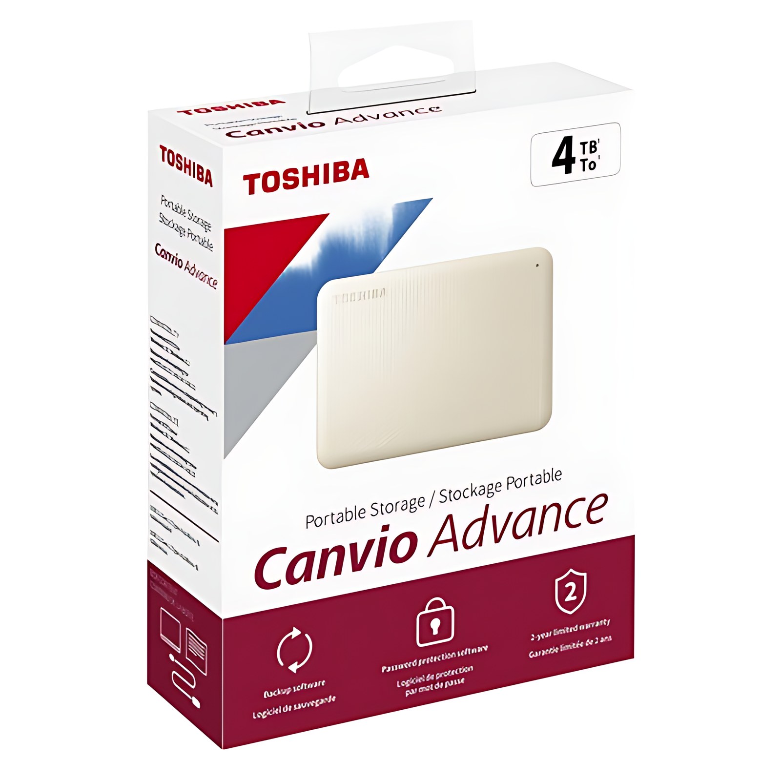 Disco Portátil Toshiba® Canvio® Advance V10, Blanco 4tb