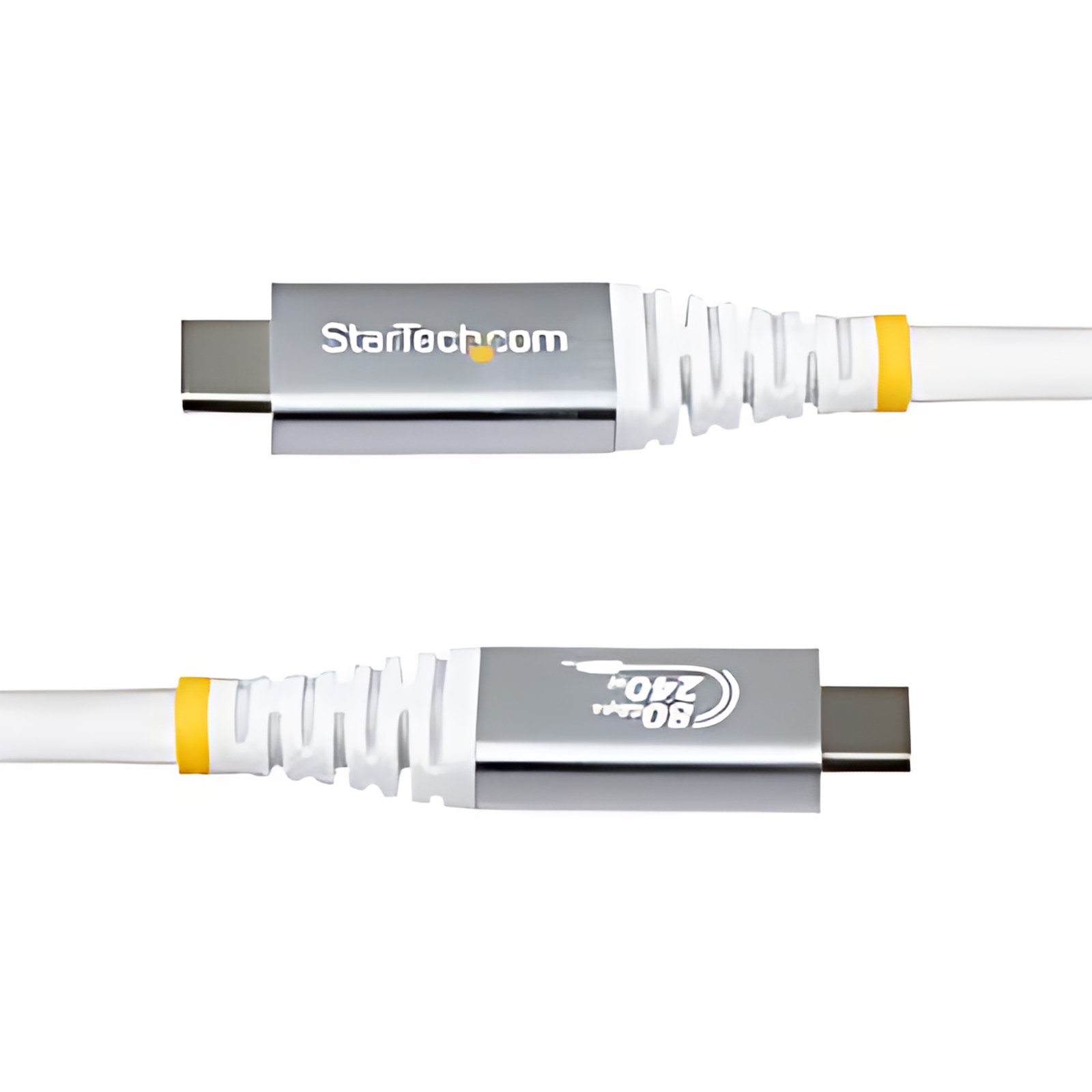 Startech.com Cable Usb4 50cm – Cable Usb-C Certificado Usb-If – 80gbps – 240w – 8k120/4k240 – Dp 2.1 – Compatible Con Thunderbolt – Blanco – Cable For Portátil, Dispositivo Usb, Base De Conexión, Cargador De Pared, Macbook, Macbook Pro, Pantalla, Dock, Monitor, Workstation – 80gbit/S – Admite Hasta7680 X 4320 – Apantallado – Níquel Conector Chapado – Blanco