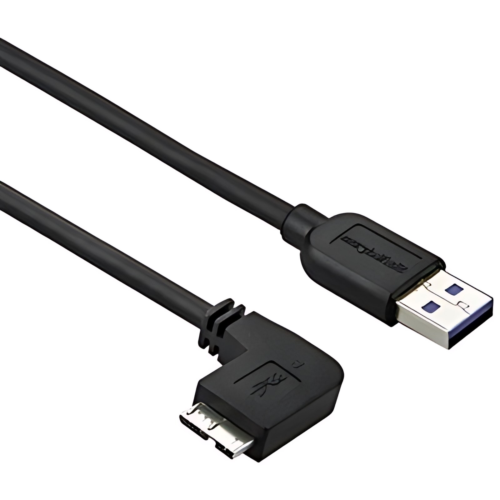 Startech.com Cable Delgado De 0.5m Micro Usb 3.0 (5gbps) Acodado A La Izquierda A Usb A – Cable For Disco Duro Portátil, Tableta, Portátil, Lector De Tarjetas, Pc – Apantallado – Níquel Conector Chapado – 26/32 Awg – Negro