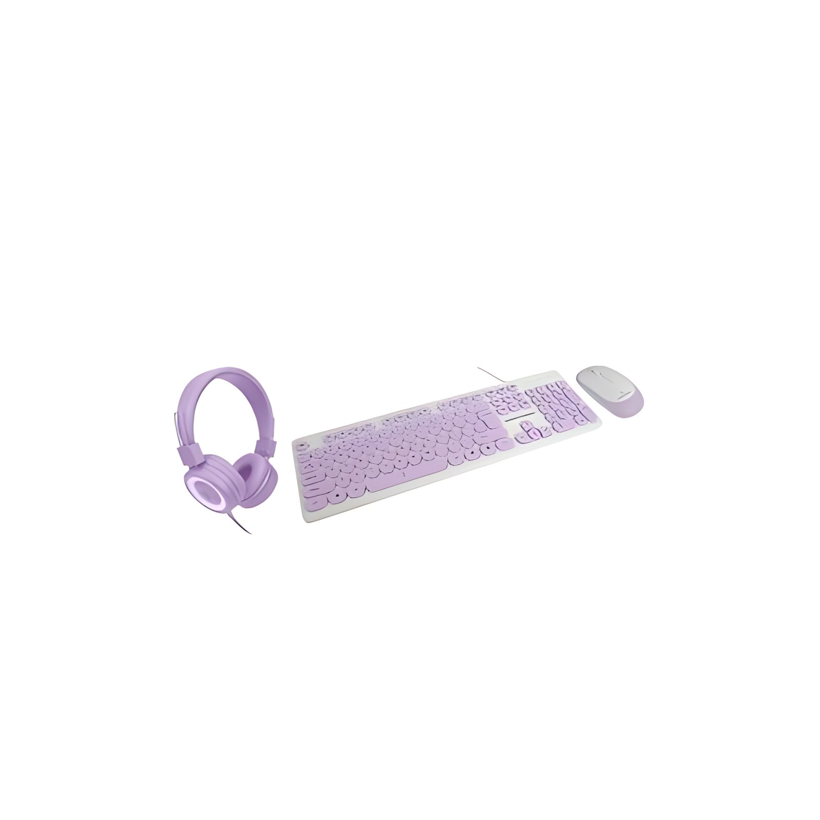 Kit de Teclado, Mouse y Diadema Alámbrico para Niños Farben Morado | PERFECT CHOICE