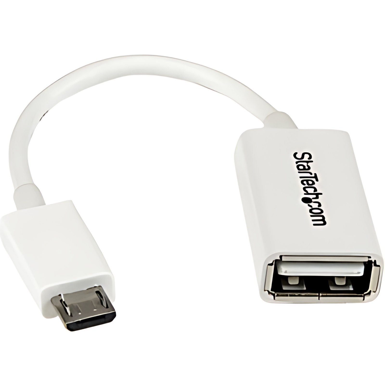 Startech.com Cable Adaptador Micro Usb A Usb Otg Blanco De 12cm – Macho A Hembra – Níquel Conector – Blanco