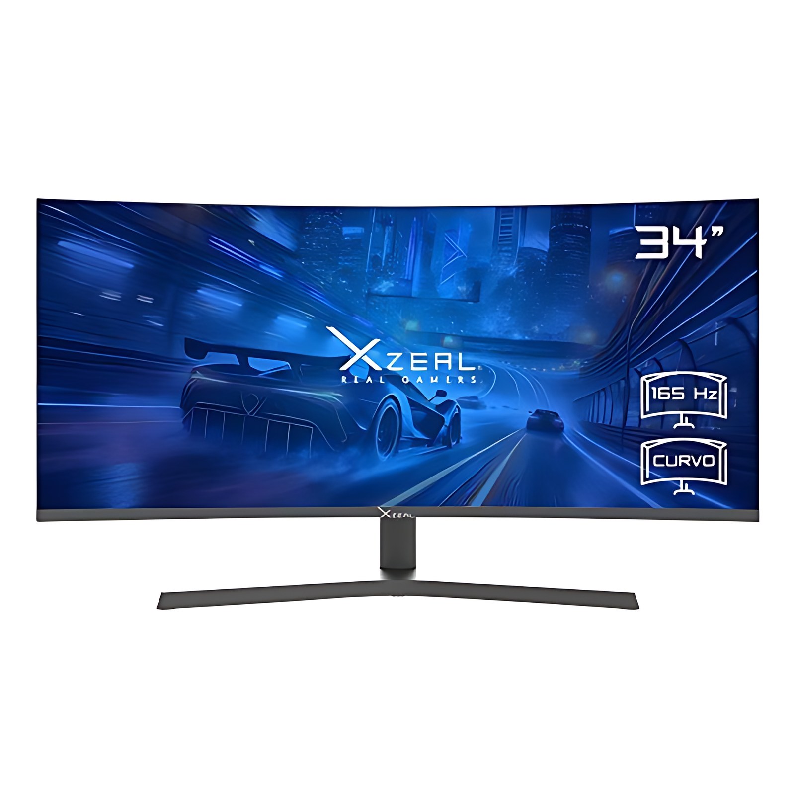 Monitor Xzeal 34″ Xzeal Xz6010-1 Panel Curvo Va Wqhd 165hz 4ms 1xdp + 1xhdmi + Vesa 100x100mm Negro