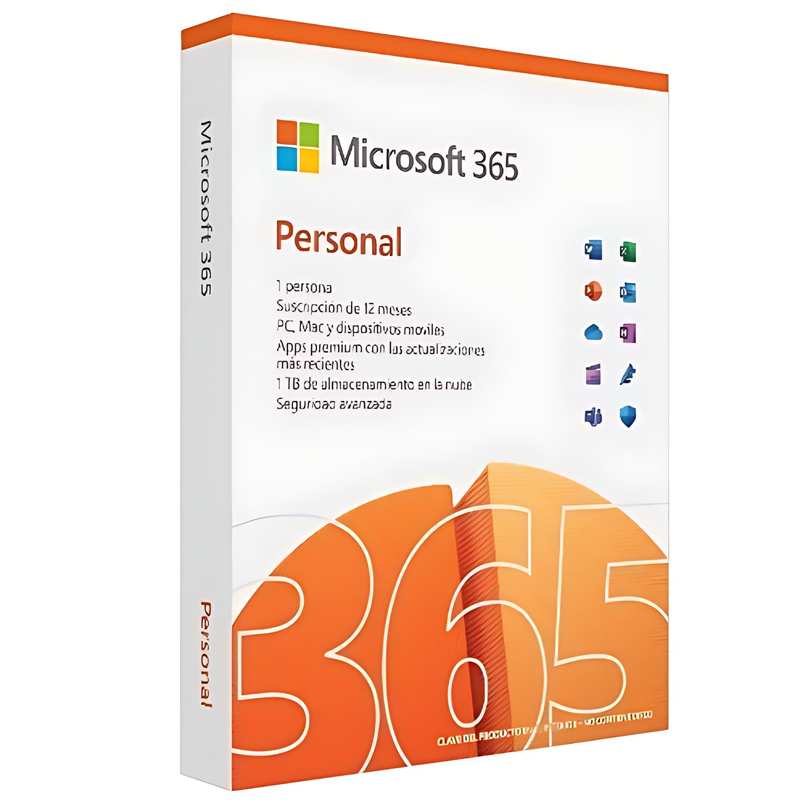 Microsoft 365 Personal (formato Caja) – Suscripción Anual, Multidispositivos, Aplciaciones Premium (word, Excel, Power Point, One Note, Outlook, 1tb One Drive) Copilot, Actulizaciones Automaticas, – Windows / Mac / Android – Formato Caja