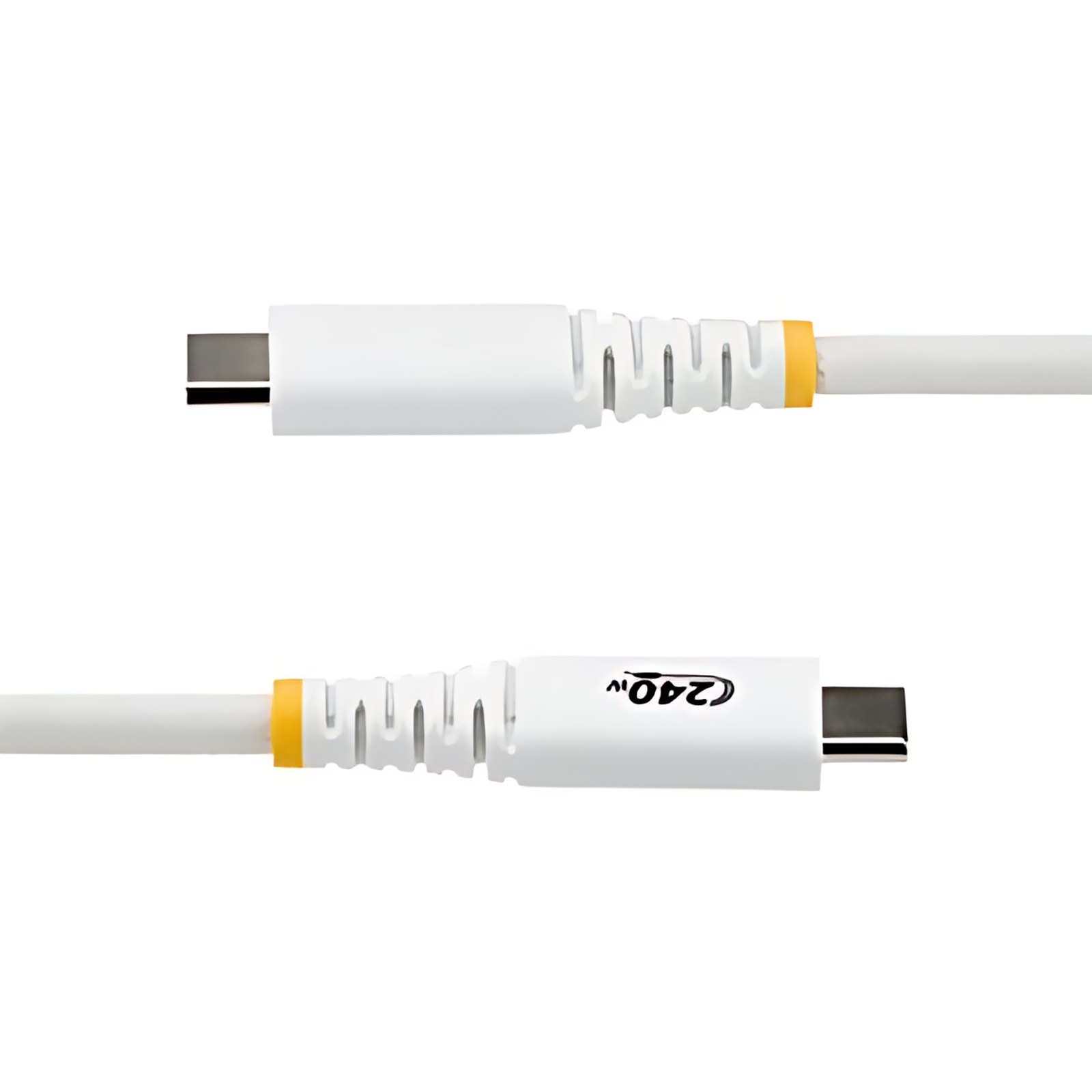Cable De Carga Usb-C Reforzado 2m – Cable Tipo C – Pd 240w Epr 5a – Usb 2.0 Para Laptop – Duradero Y Ultraflexible – Blanco – Certificado Usb-If