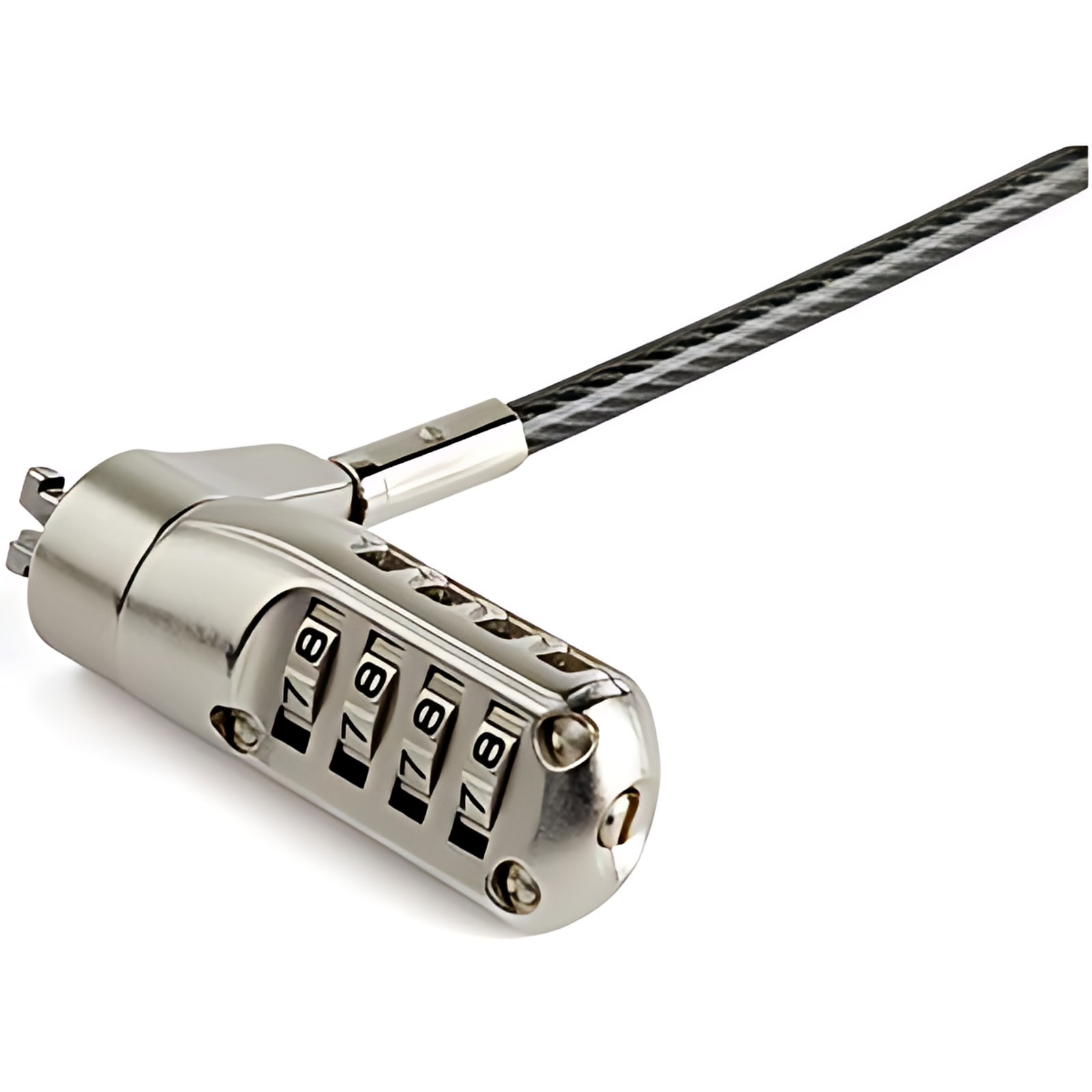 Startech.com Ltlocknano Candado Para Laptop Con Cable De 2m – Para Ranura Nano – Con Clave Ajustable – 60.96cm Cable – Reiniciable – 4-Dígitos – Cerradura De Combinación – Negro – Acero Recubierto En Vinyl, Acero – Para Base De Conexión, Portátil, Proyector, Monitor, Computador