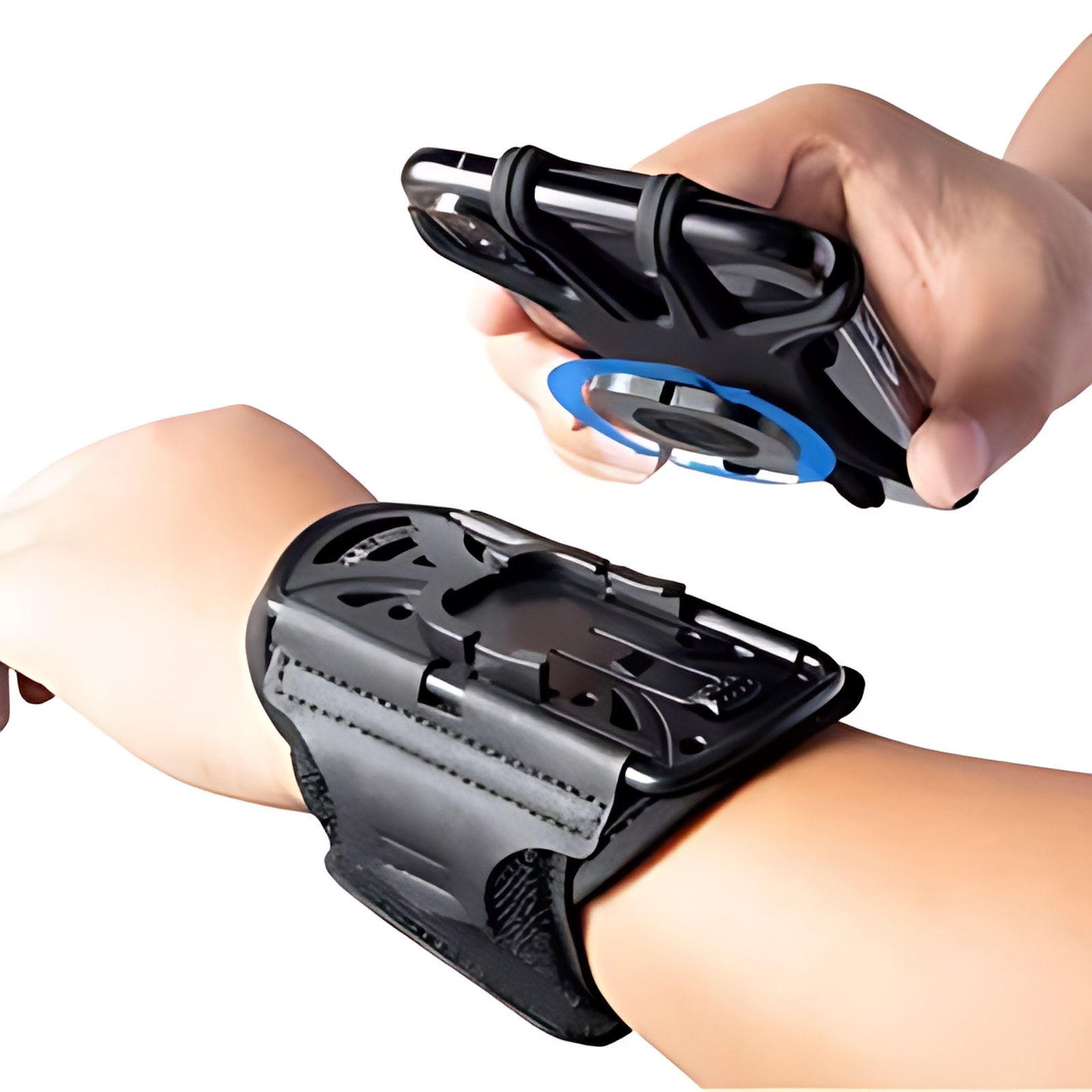 BROBOTIX BRAZALETE AJUSTABLE PARA SMARTPHONE DE 4" A 7, Soporte práctico y cómodo para dispositivos móviles durante actividades físicas. Ajustable a brazo o muñeca, compatible con