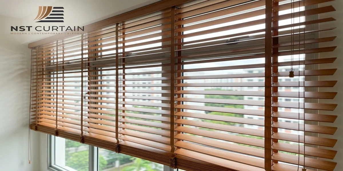 Faux wood blinds