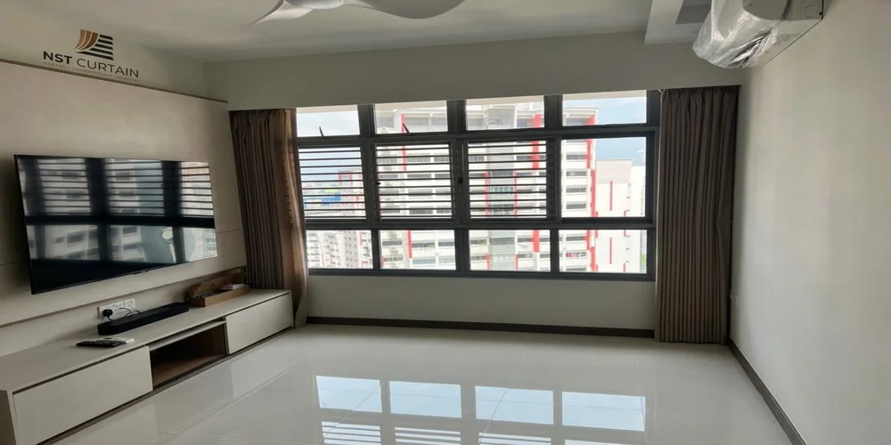 Motorised Korean blinds for offices on Toh Guan Road