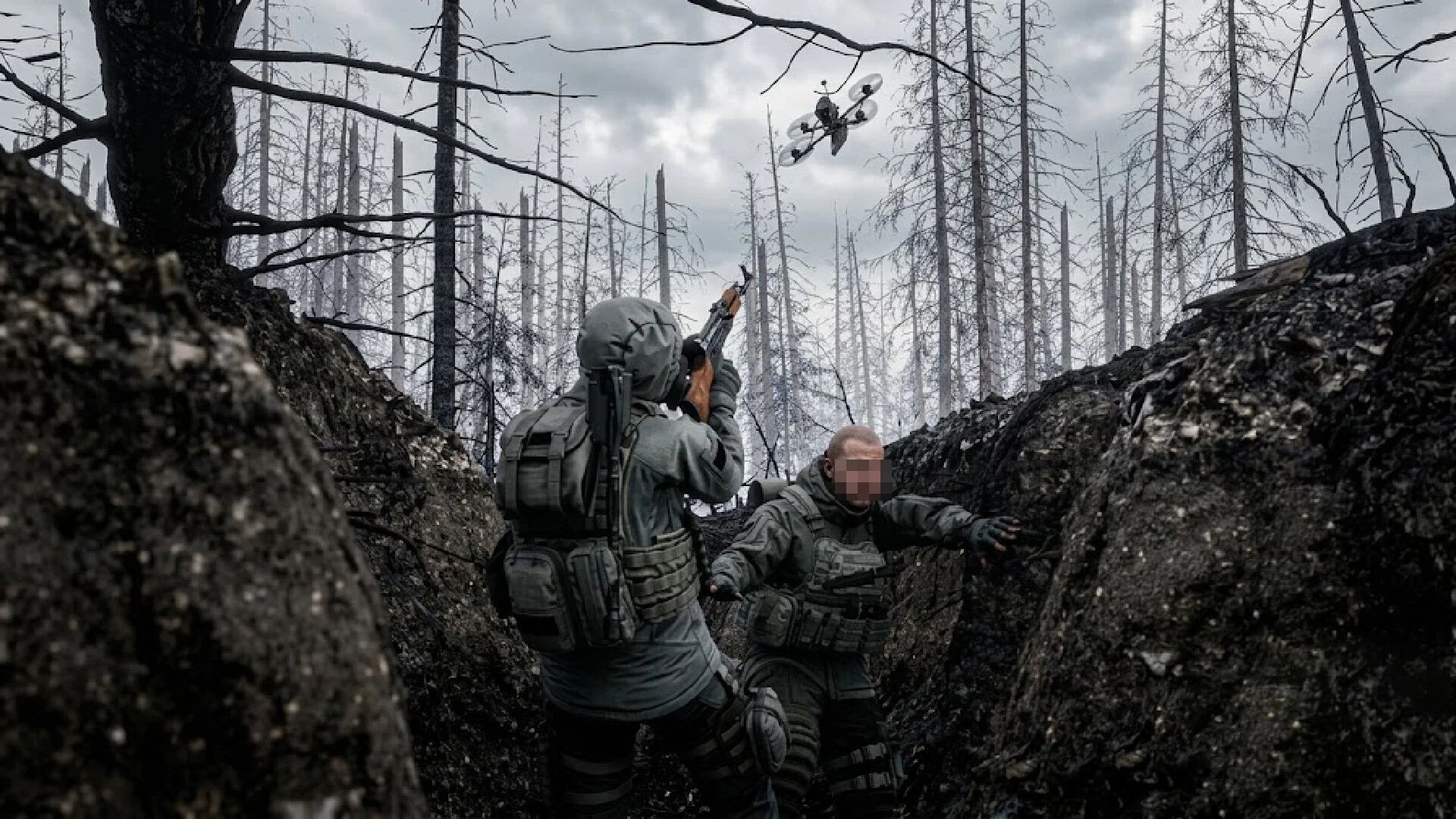 trench combat scene