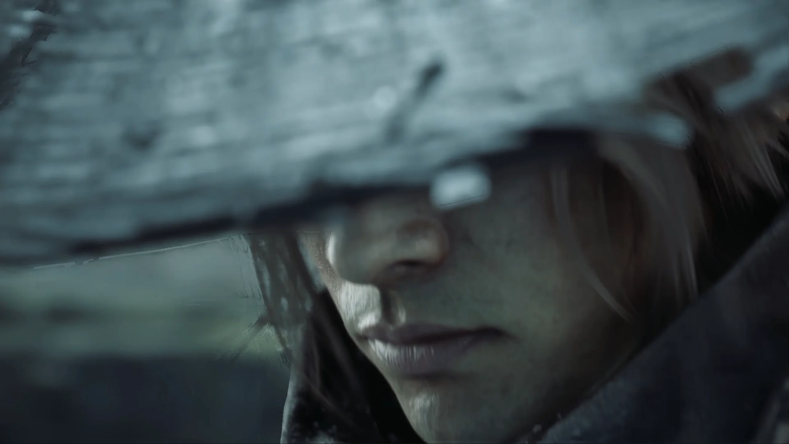 Phantom Blade Zero character facing an enemy in a rainy temple courtyard