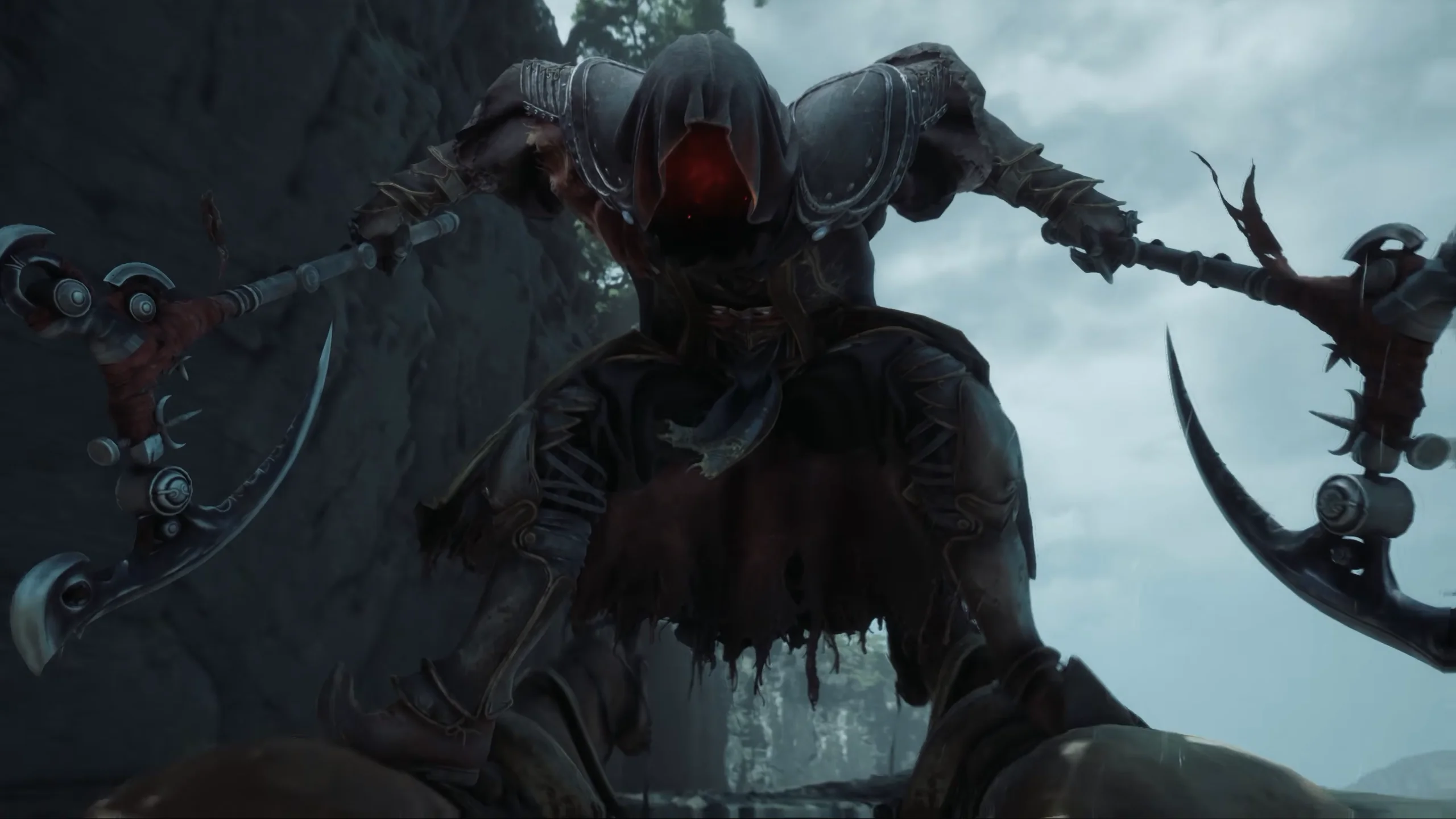 Phantom Blade Zero masked enemy wielding dual-bladed weapons