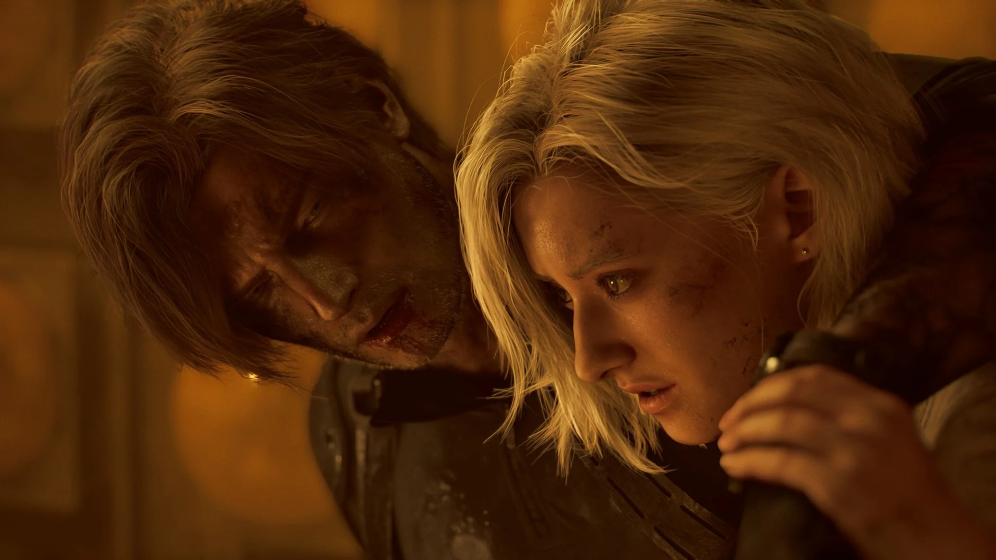 Grace Ashcroft and Leon S. Kennedy together in Resident Evil Requiem