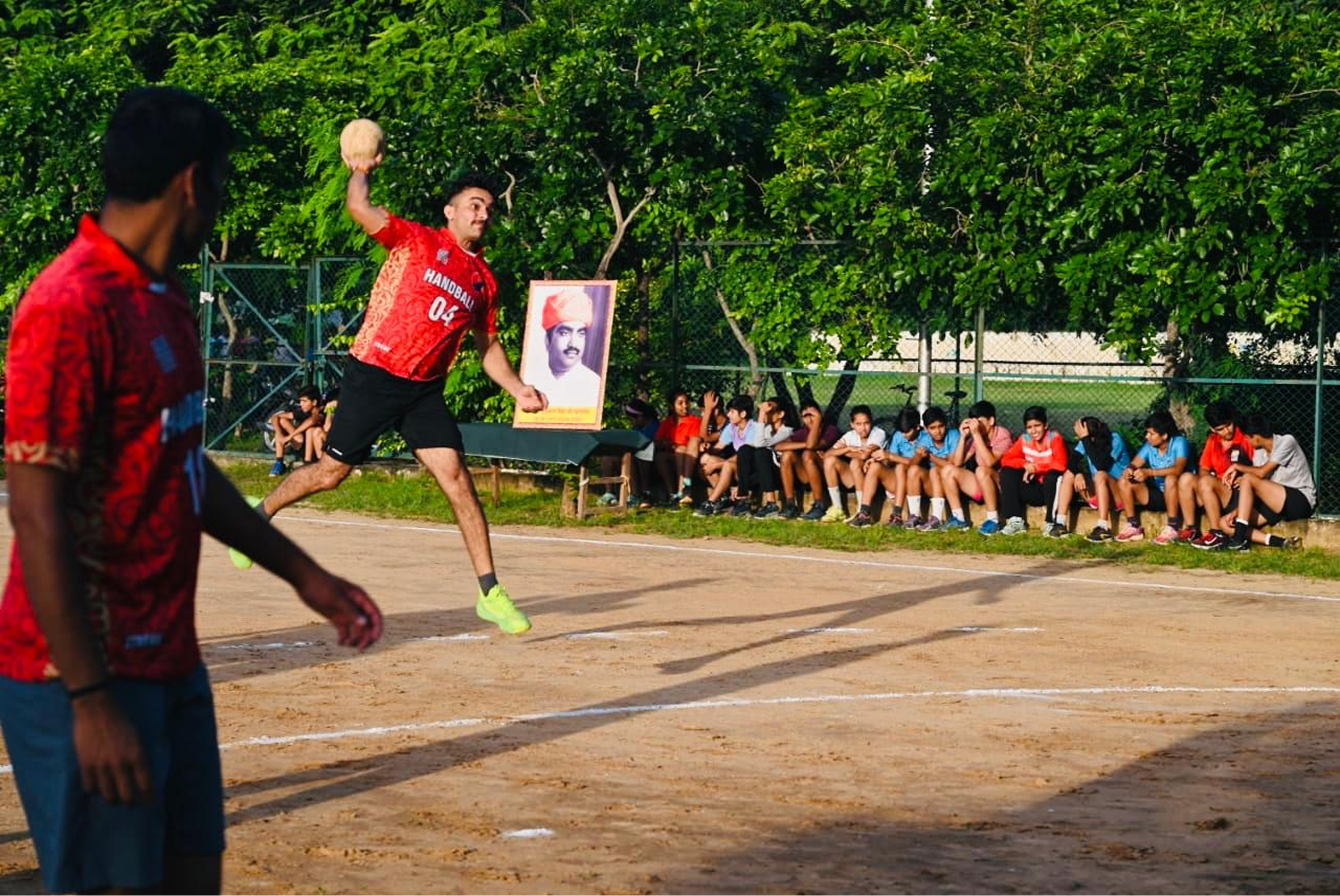 Handball match gathering