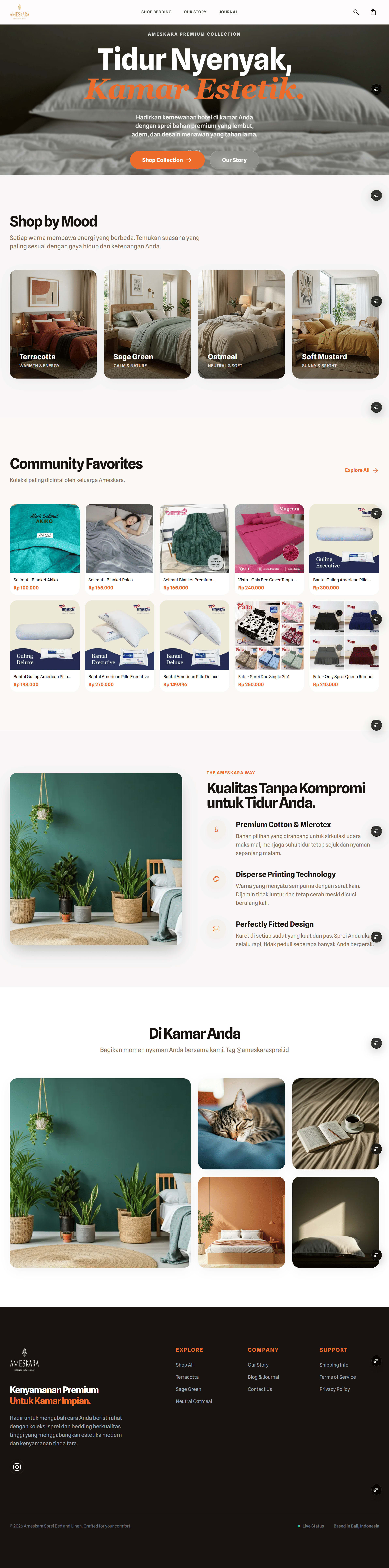 Ameskara Sprei – Modern & Elegant Bedding Marketplace