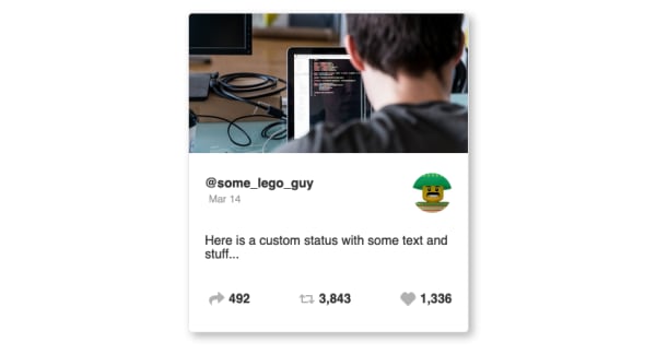 The final social card using Sass styles