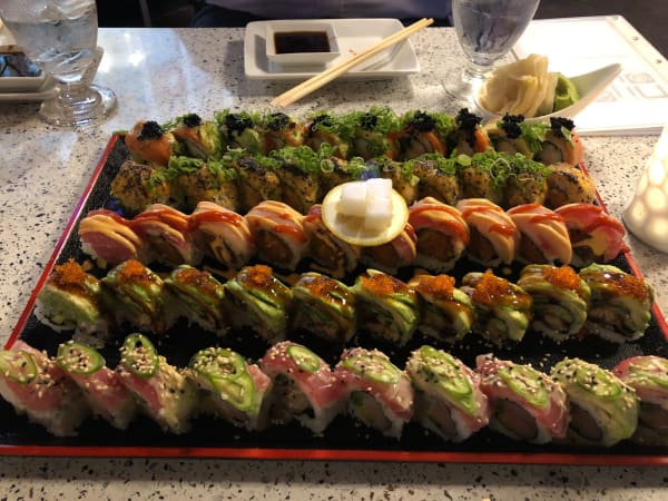 I also tried each kind of sushi on this massive plate. It completely changed my opinion of sushi.