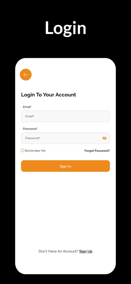 The Landing List login screen
