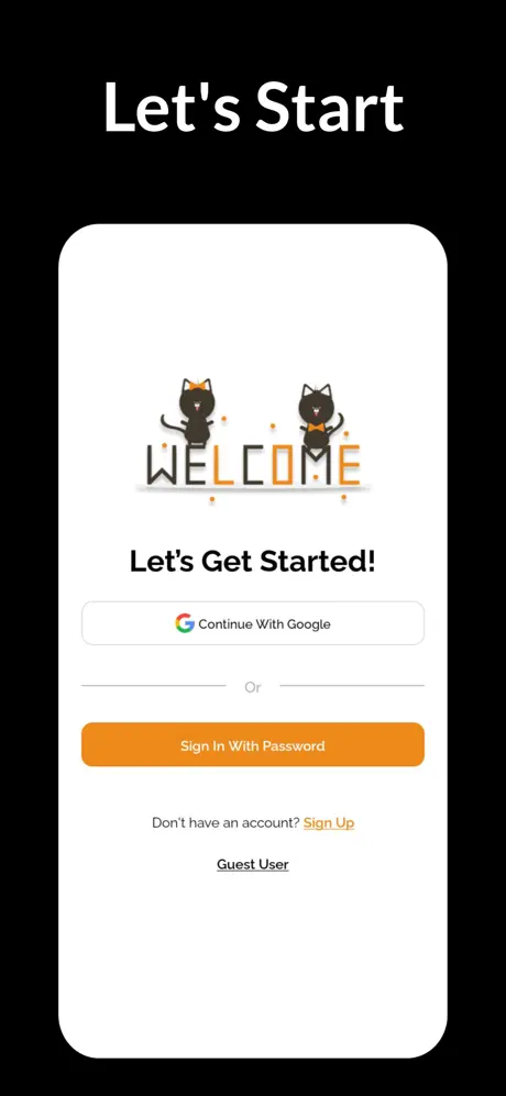 The Landing List welcome and get started screen