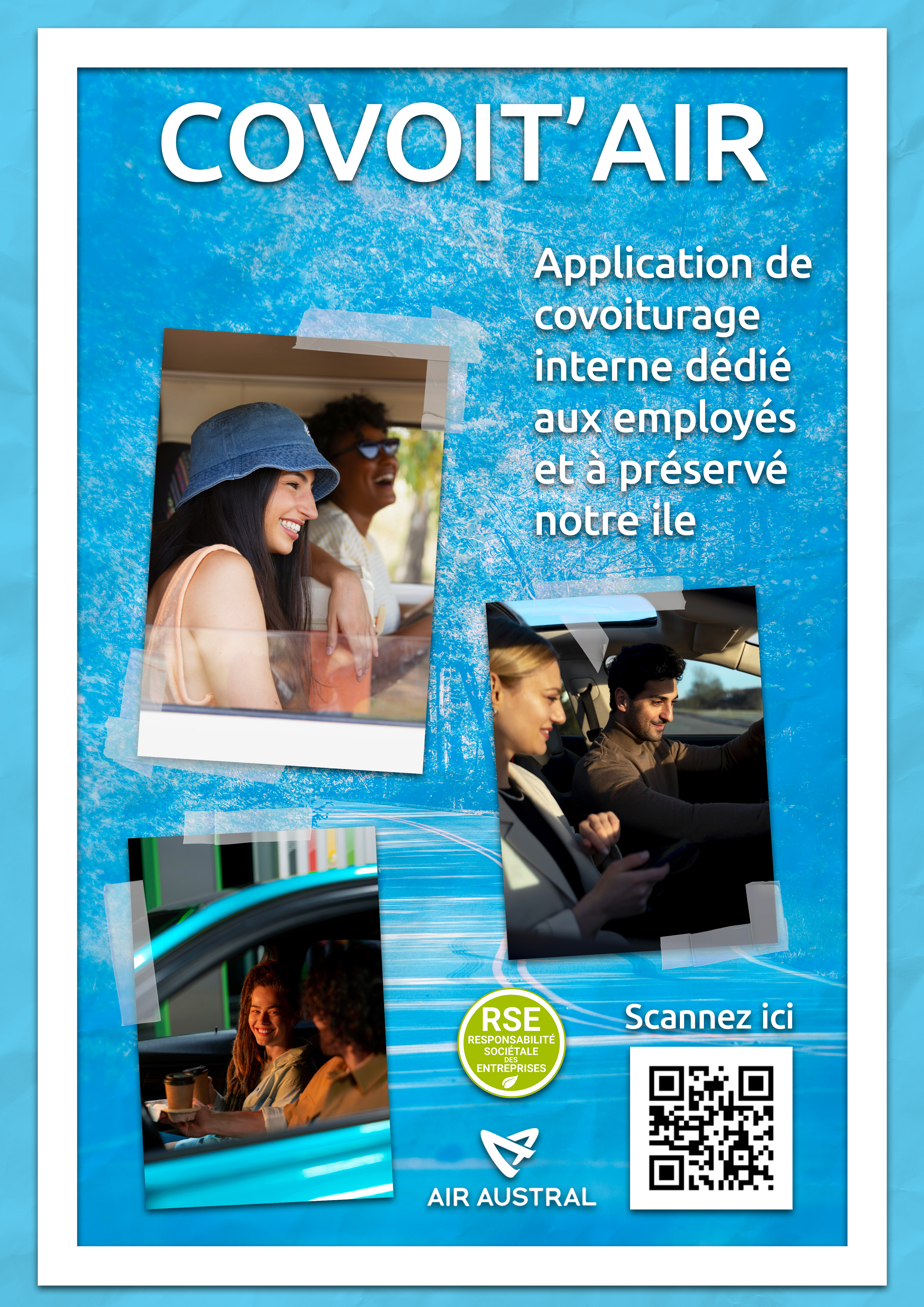 Affiche Covoit'Air - Covoiturage Air Austral