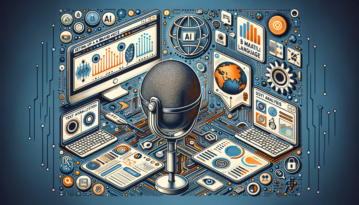 Illustration of setting up a brand voice using AI tools in various languages